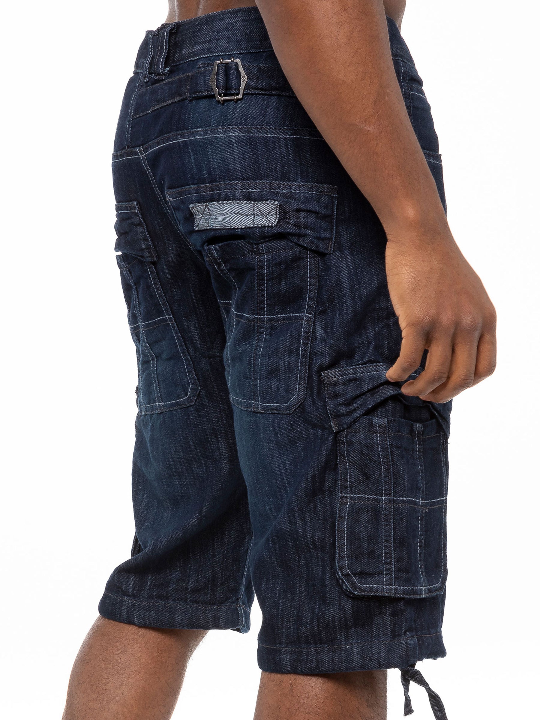 EZS404 Mens Raw Combat Cargo Denim Shorts | Enzo Designer Menswear ENZO RAWDENIM