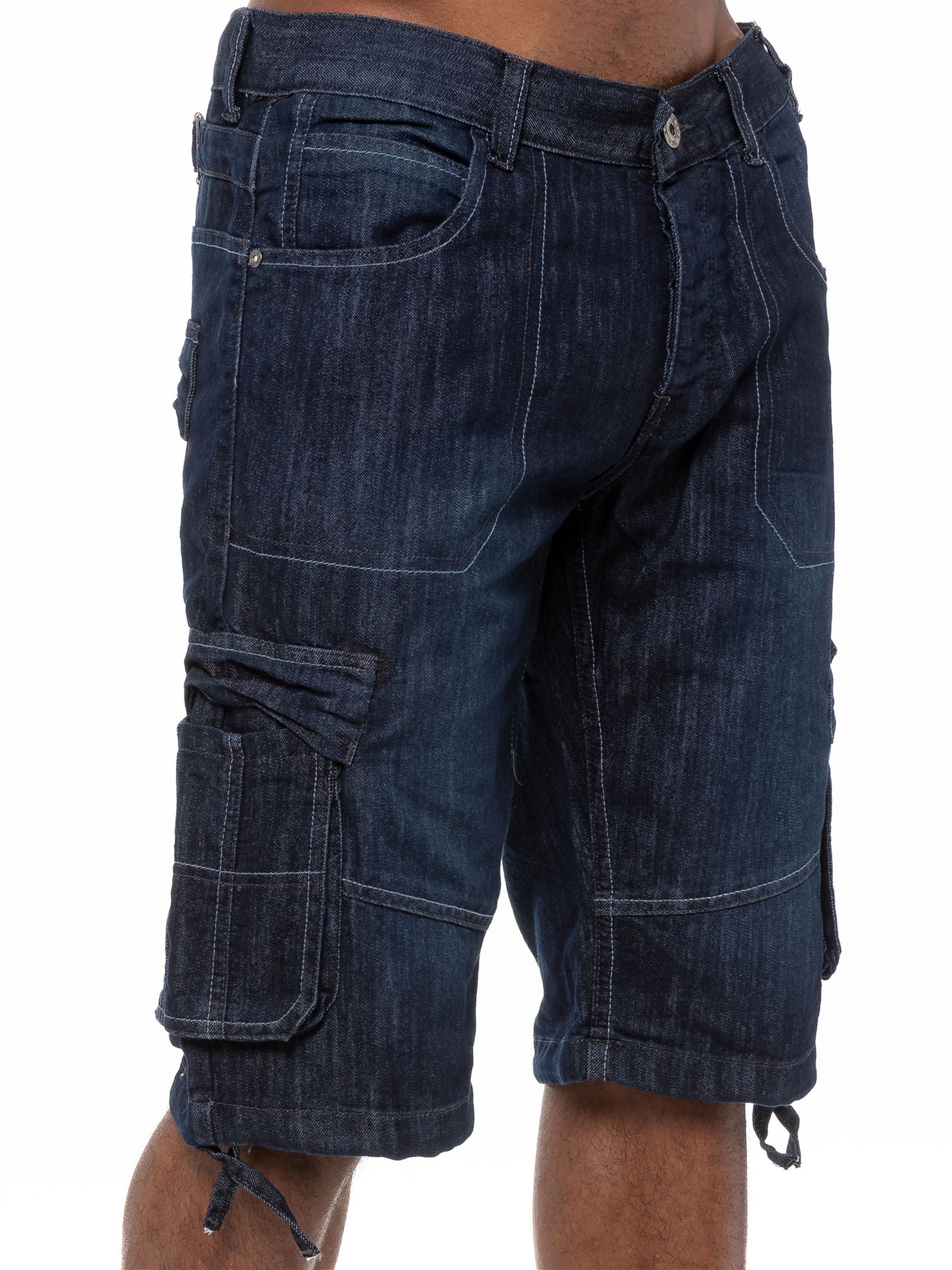 EZS404 Mens Raw Combat Cargo Denim Shorts | Enzo Designer Menswear ENZO RAWDENIM