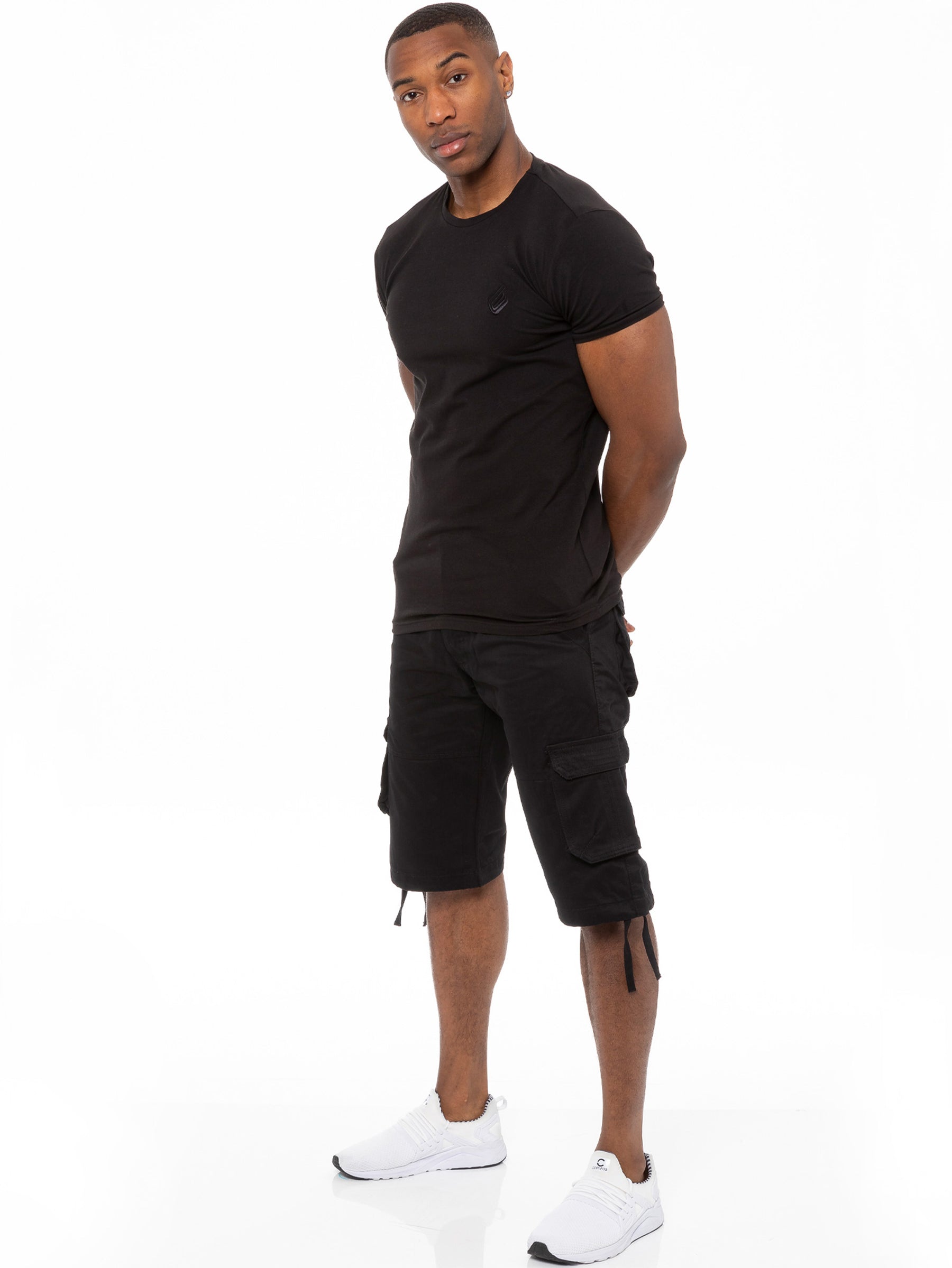 EZS405 Enzo Mens Cargo Combat Shorts | Enzo Designer Menswear ENZO RAWDENIM