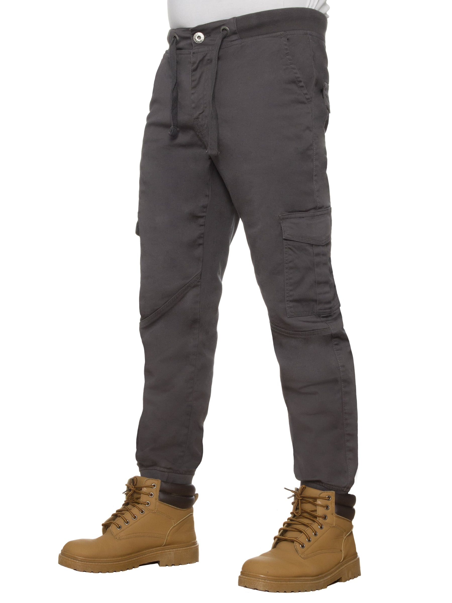 EZ413 Mens Cuffed Combat Basic Jeans | Enzo Designer Menswear ENZO RAWDENIM