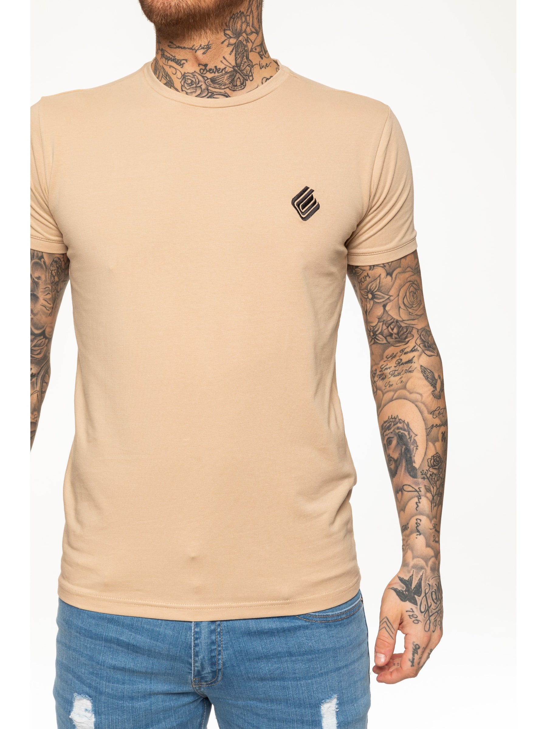 EZTS581 Enzo Mens Slim Fit Stretch Muscle T-Shirt ENZO RAWDENIM