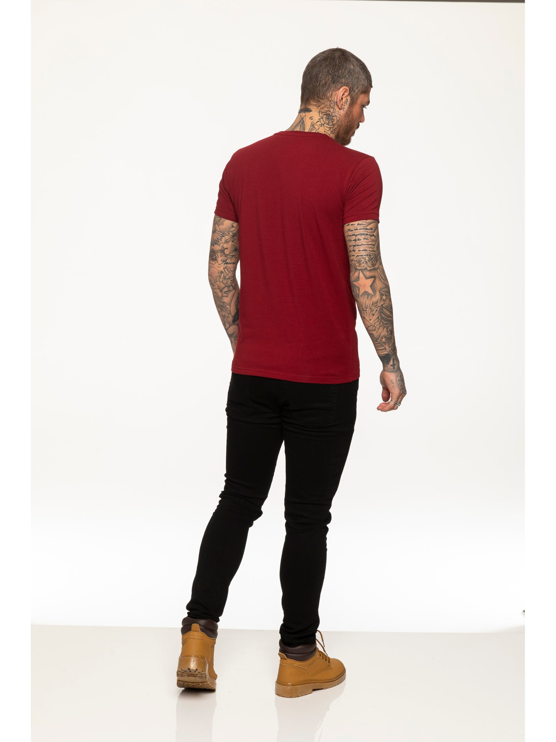 EZTS581 Enzo Mens Slim Fit Stretch Muscle T-Shirt ENZO RAWDENIM