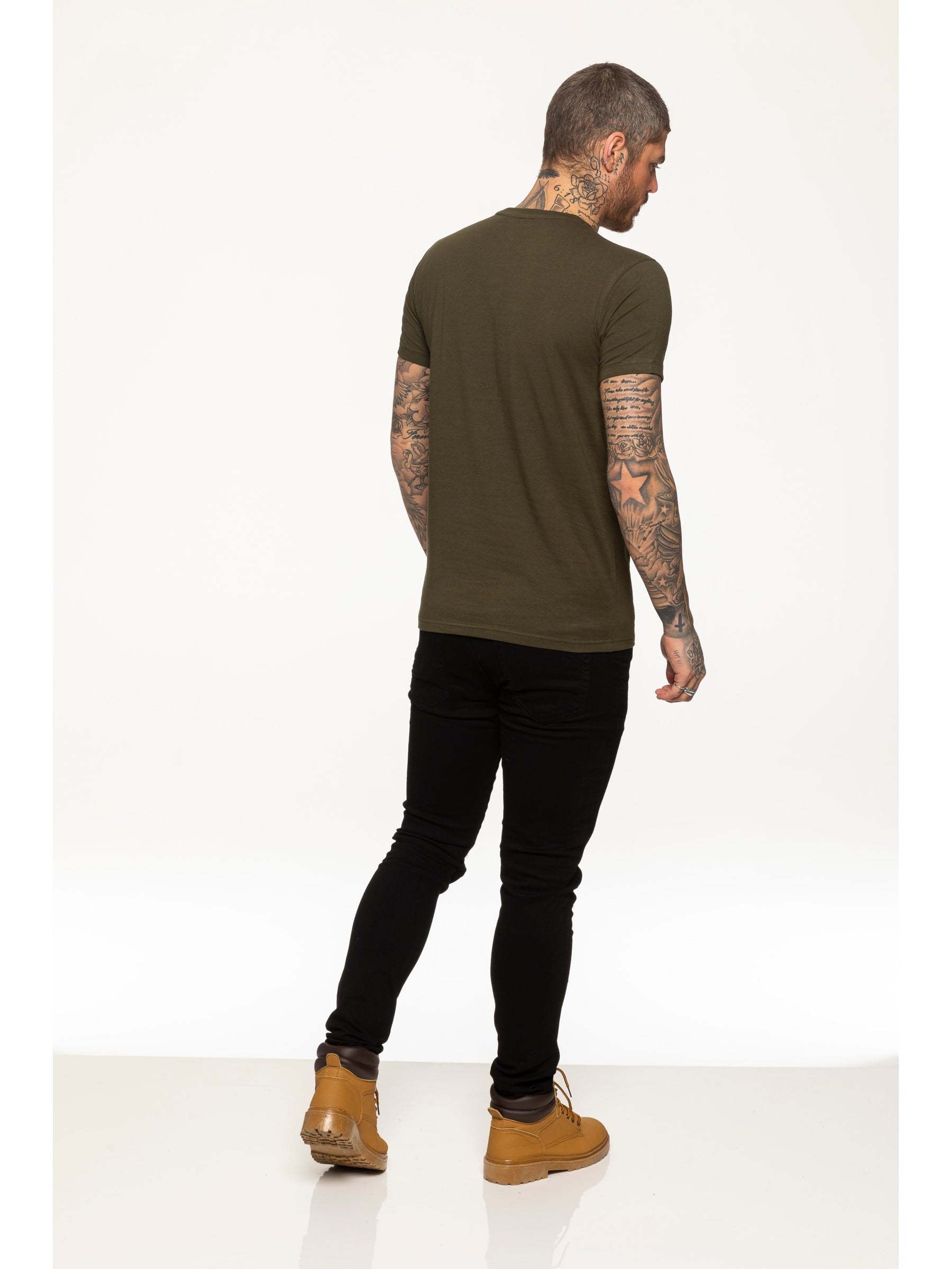 EZTS581 Enzo Mens Slim Fit Stretch Muscle T-Shirt ENZO RAWDENIM