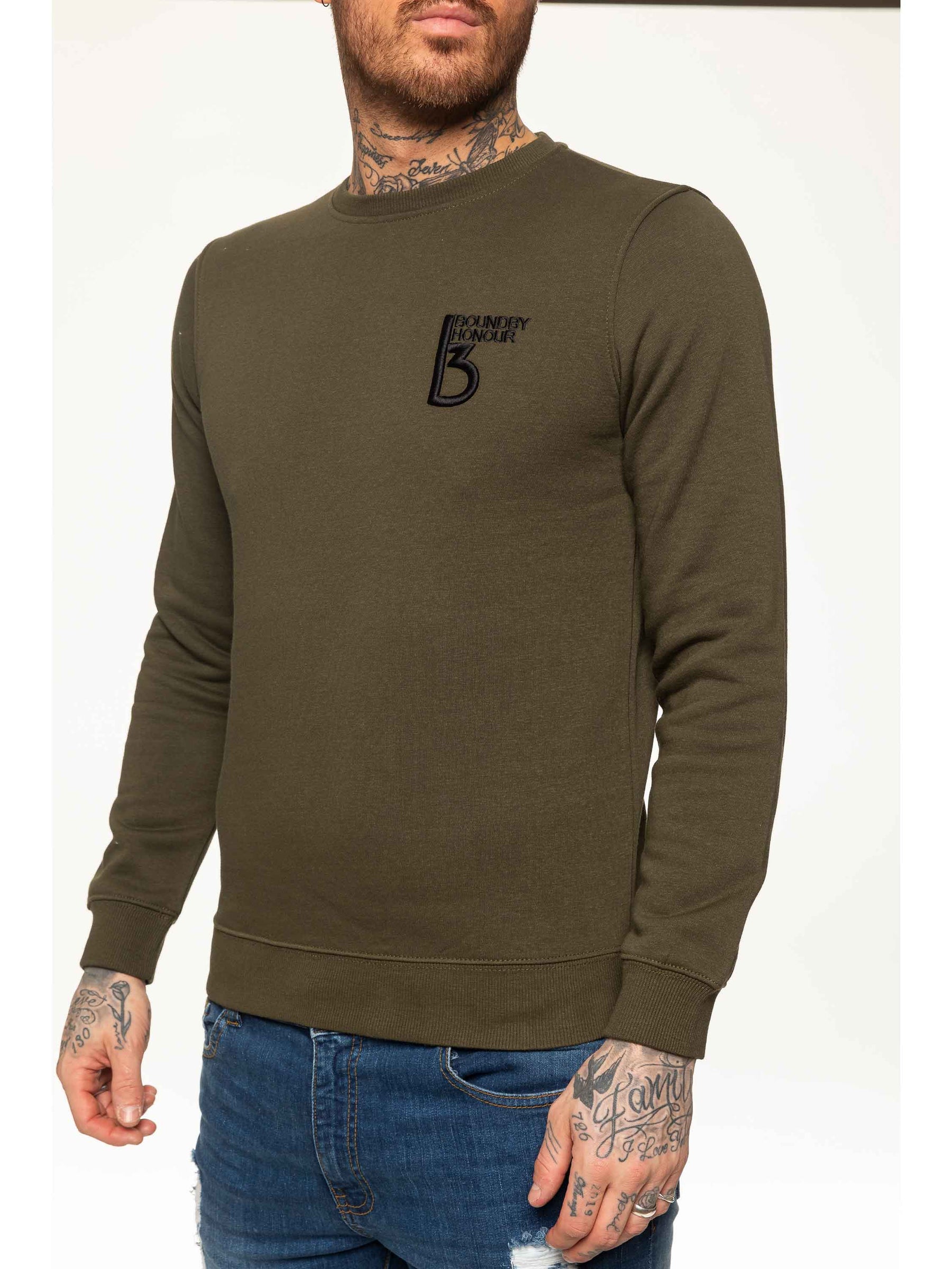 SWT055 BBH Mens Plain Sweatshirt Crew Neck Jersey Fleece | Bound By Honour Bound By Honour RAWDENIM