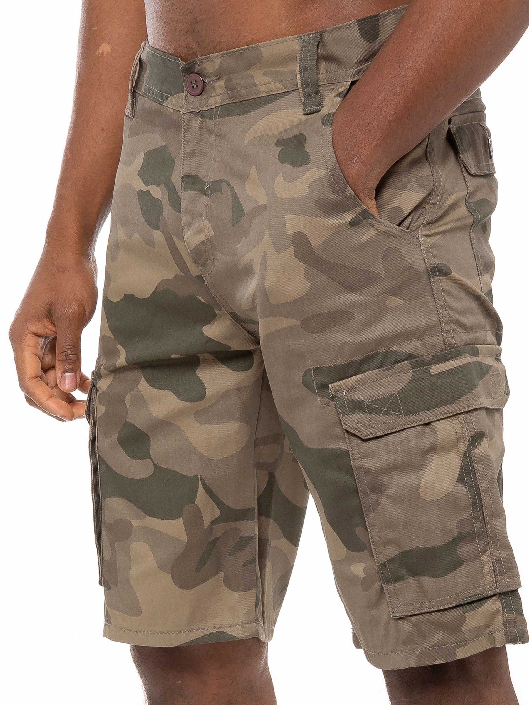 KZS116 Kruze | Mens Cargo Casual Combat Camo Shorts KRUZE RAWDENIM