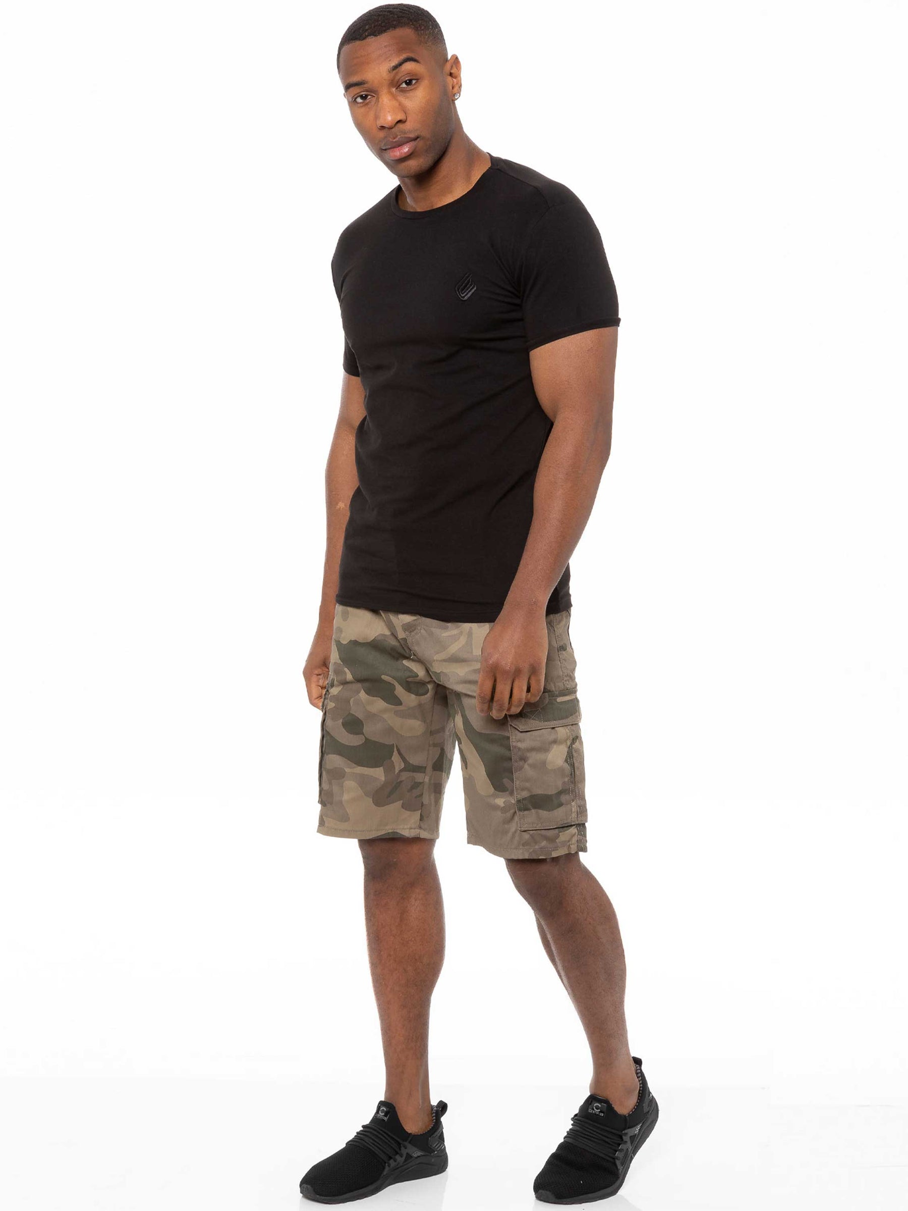 KZS116 Kruze | Mens Cargo Casual Combat Camo Shorts KRUZE RAWDENIM