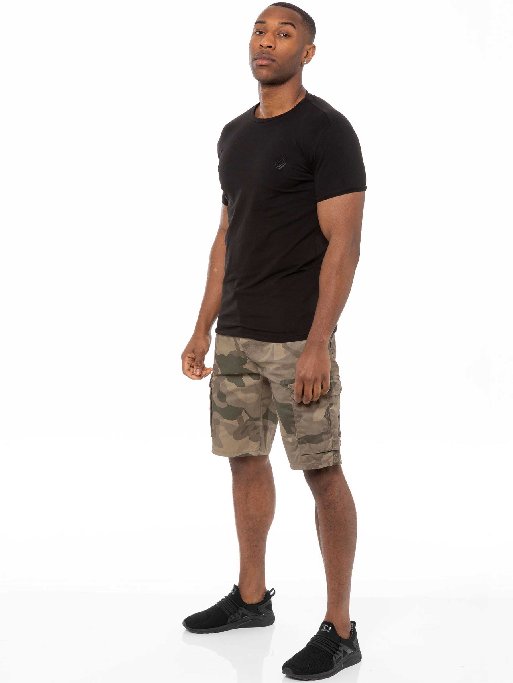 KZS116 Kruze | Mens Cargo Casual Combat Camo Shorts KRUZE RAWDENIM