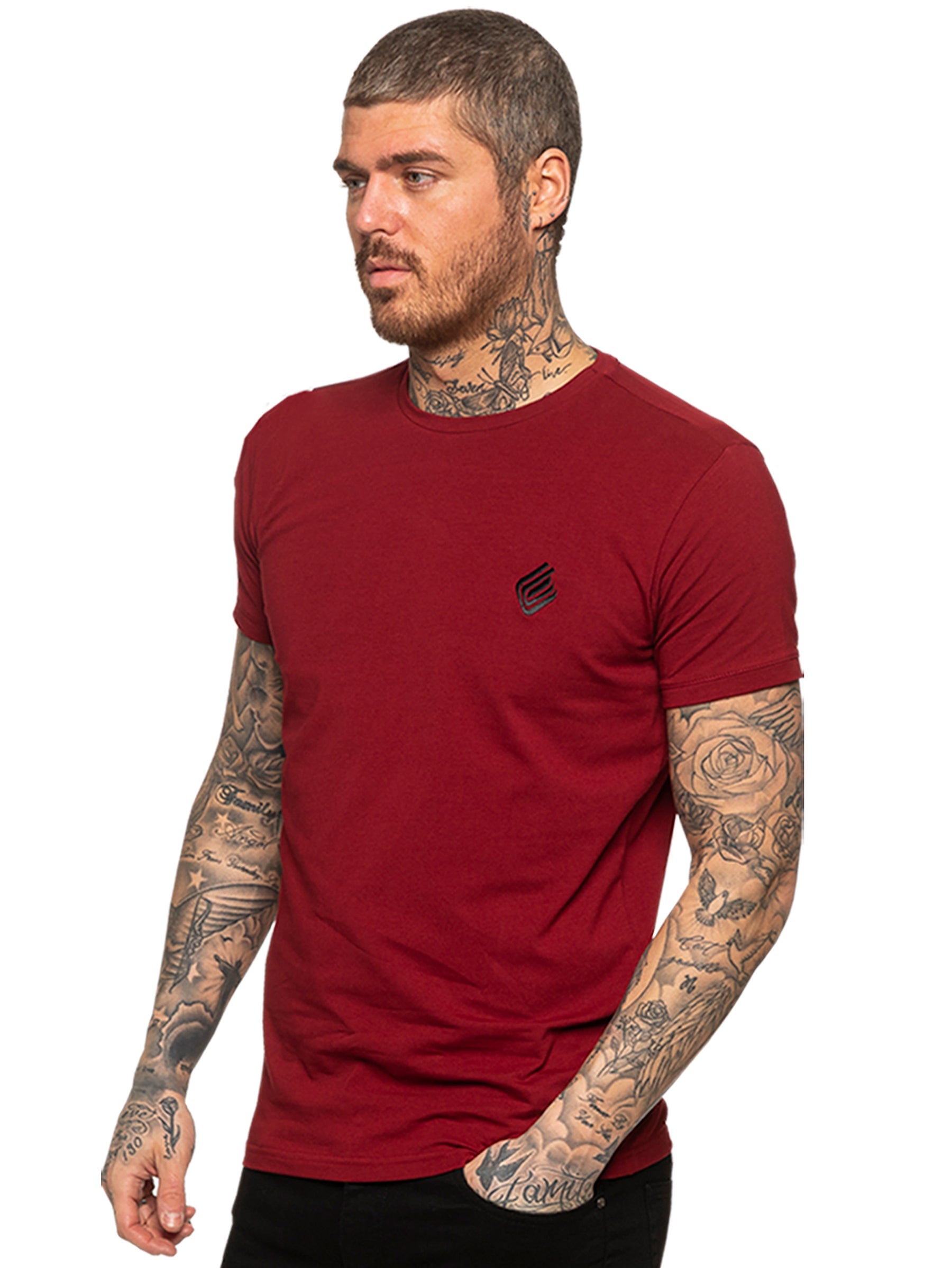 EZTS581 Enzo Mens Slim Fit Stretch Muscle T-Shirt ENZO RAWDENIM