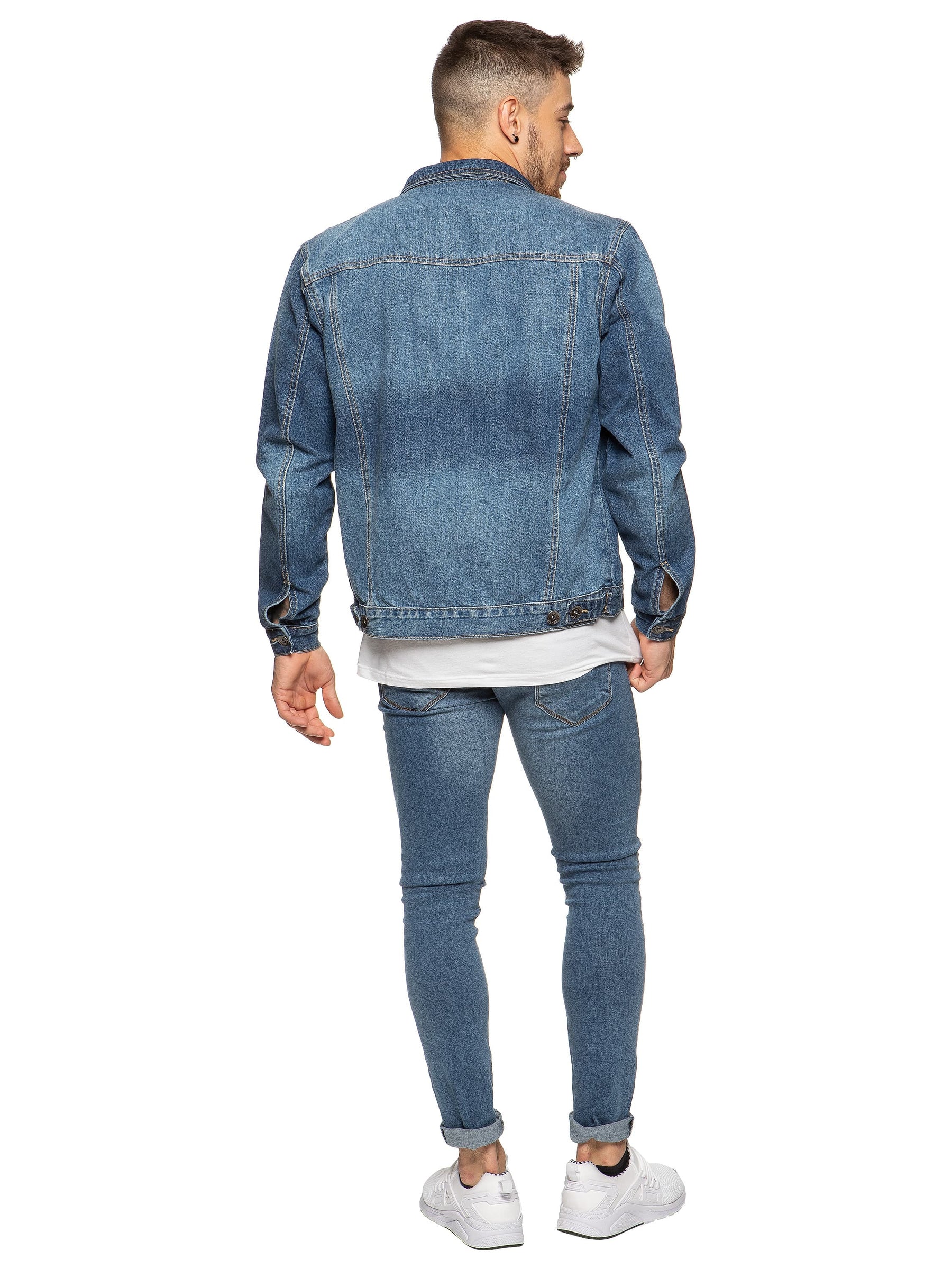 EZJ391 MSW Mens Enzo Denim Designer Jacket - MSW | Enzo Designer Menswear ENZO RAWDENIM