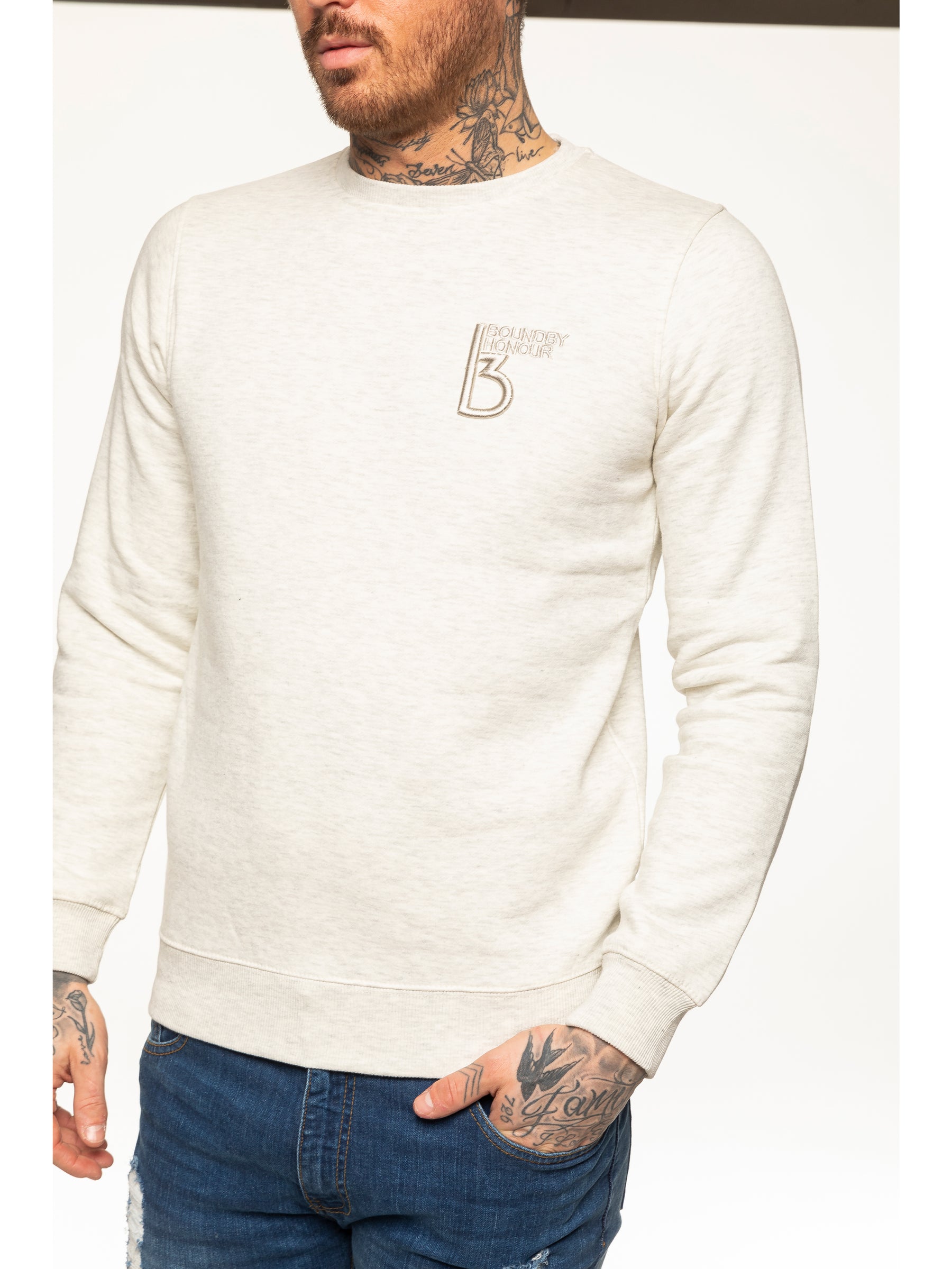 SWT055 BBH Mens Plain Sweatshirt Crew Neck Jersey Fleece | Bound By Honour Bound By Honour RAWDENIM