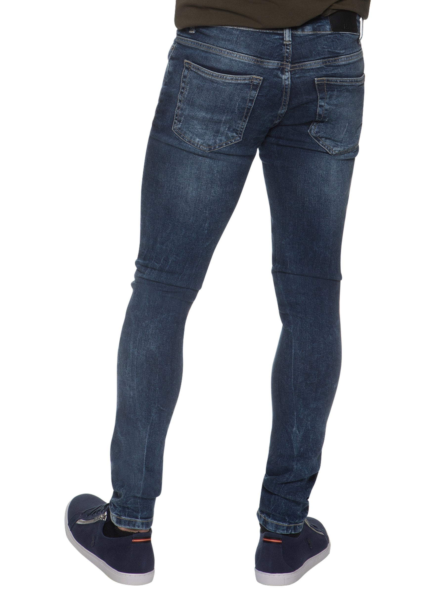 EZ361 Super Skinny Stretch Rip & Repair Slim Jeans | Enzo Designer Menswear ENZO RAWDENIM