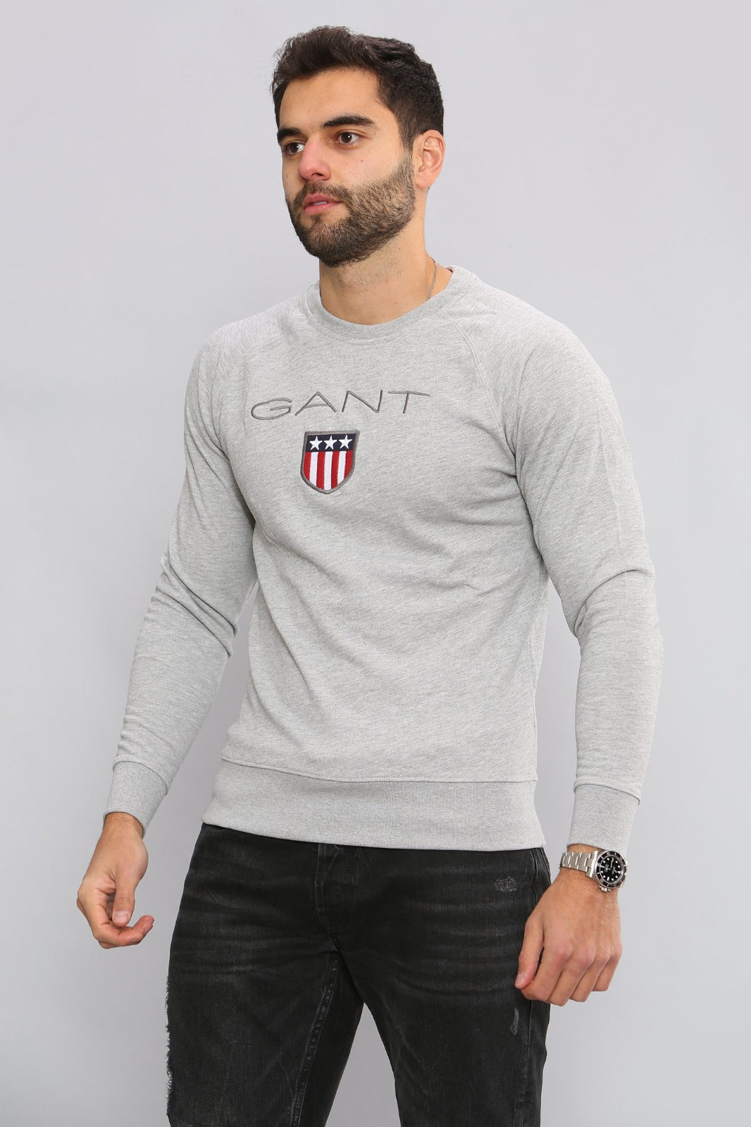 Gant Shield Gant Mens Printed Pullover Shield Sweatshirt GANT RAWDENIM