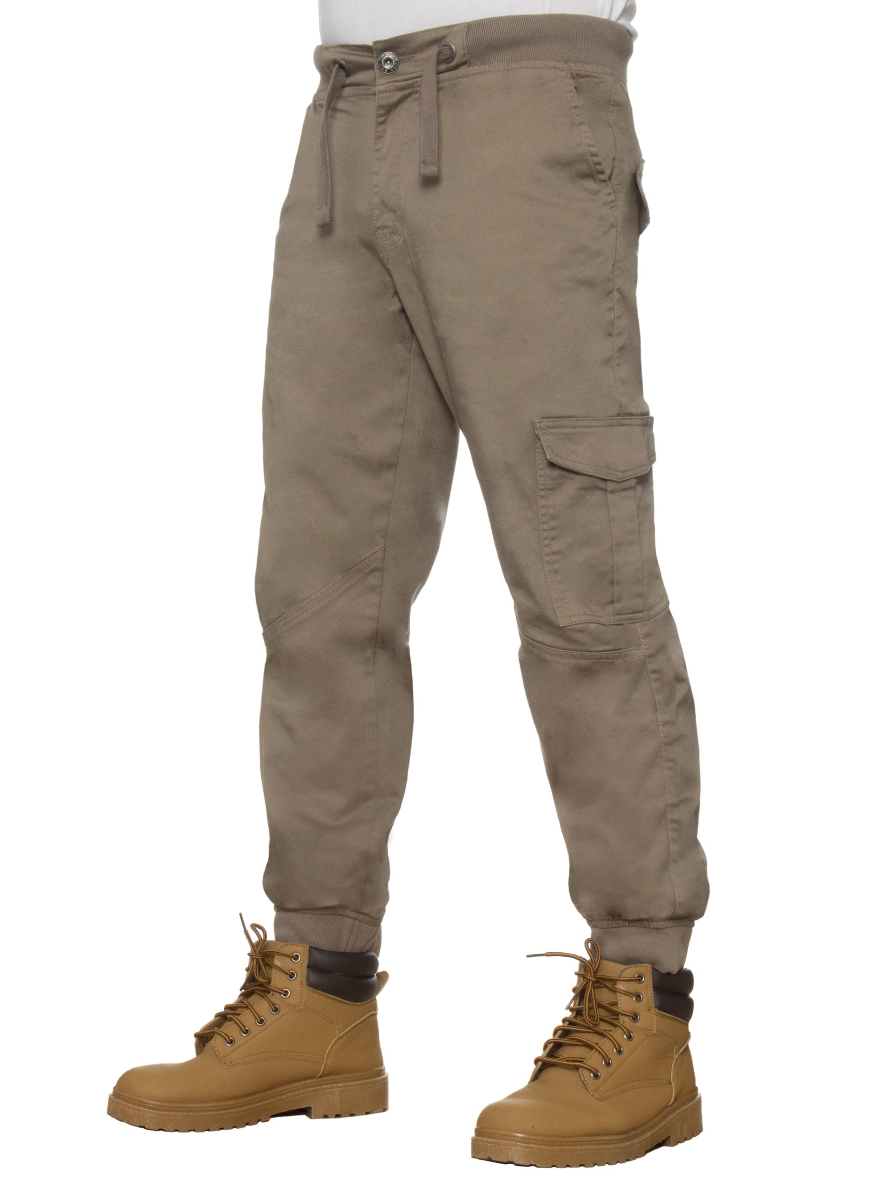 EZ413 Mens Cuffed Combat Basic Jeans | Enzo Designer Menswear ENZO RAWDENIM