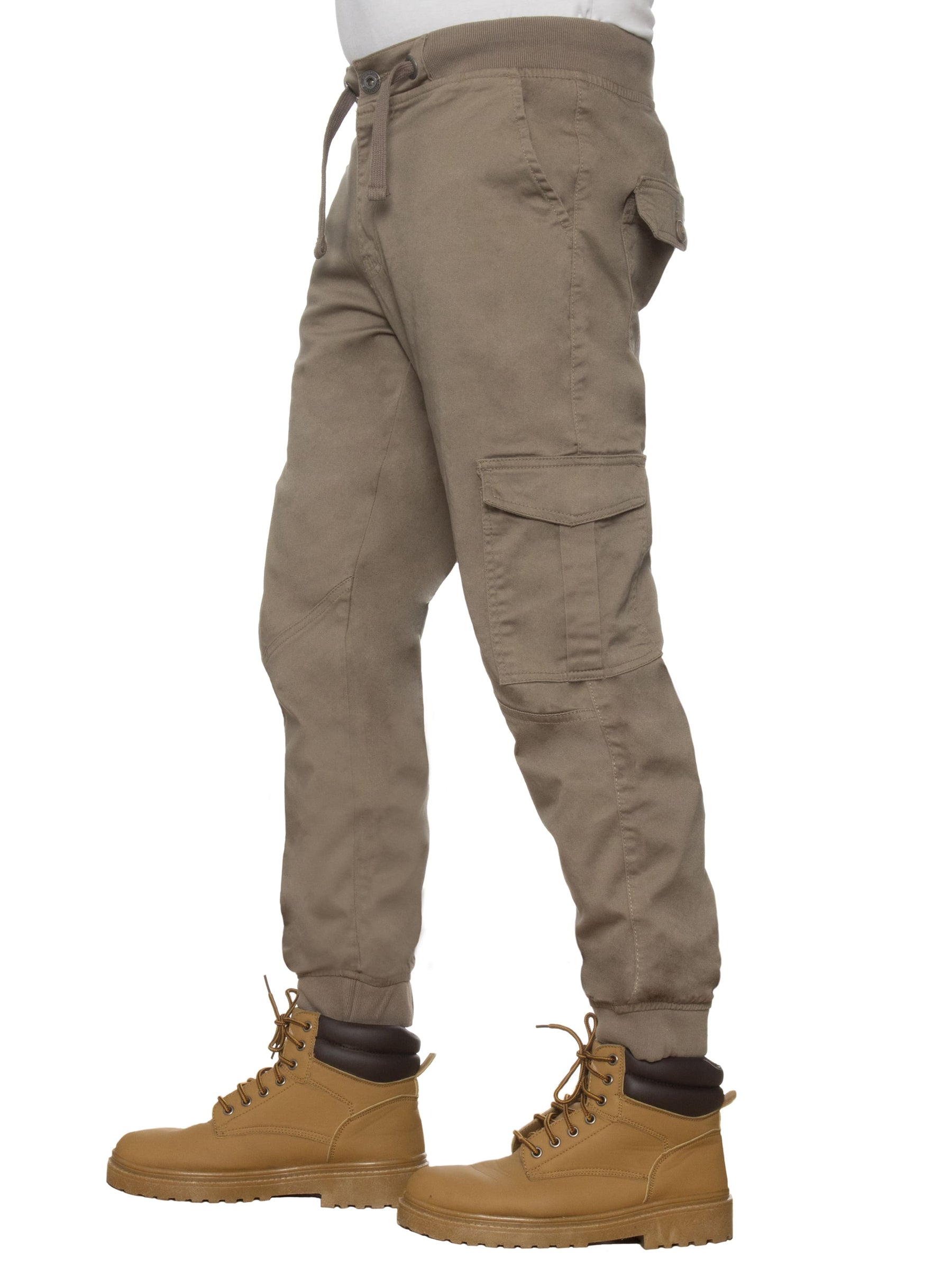 EZ413 Mens Cuffed Combat Basic Jeans | Enzo Designer Menswear ENZO RAWDENIM