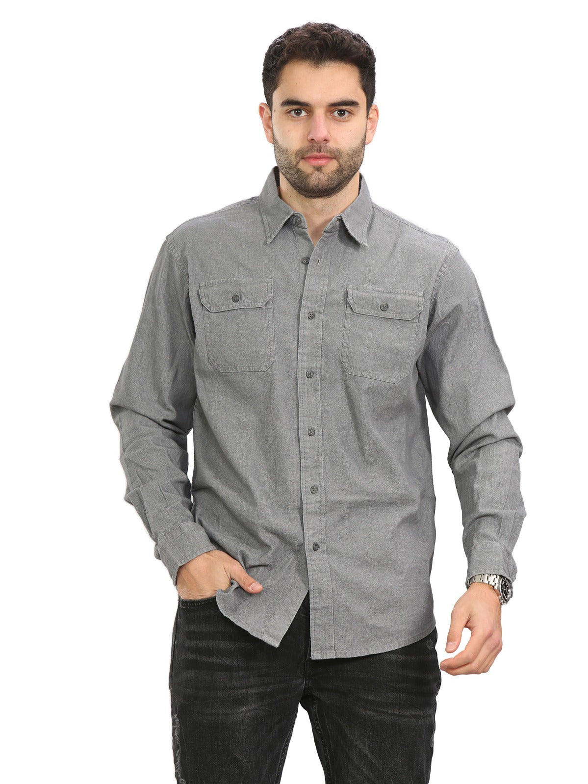 WRAN LONG SLEEVE Wrangler Mens Long Sleeve Denim Shirt WRANGLER RAWDENIM