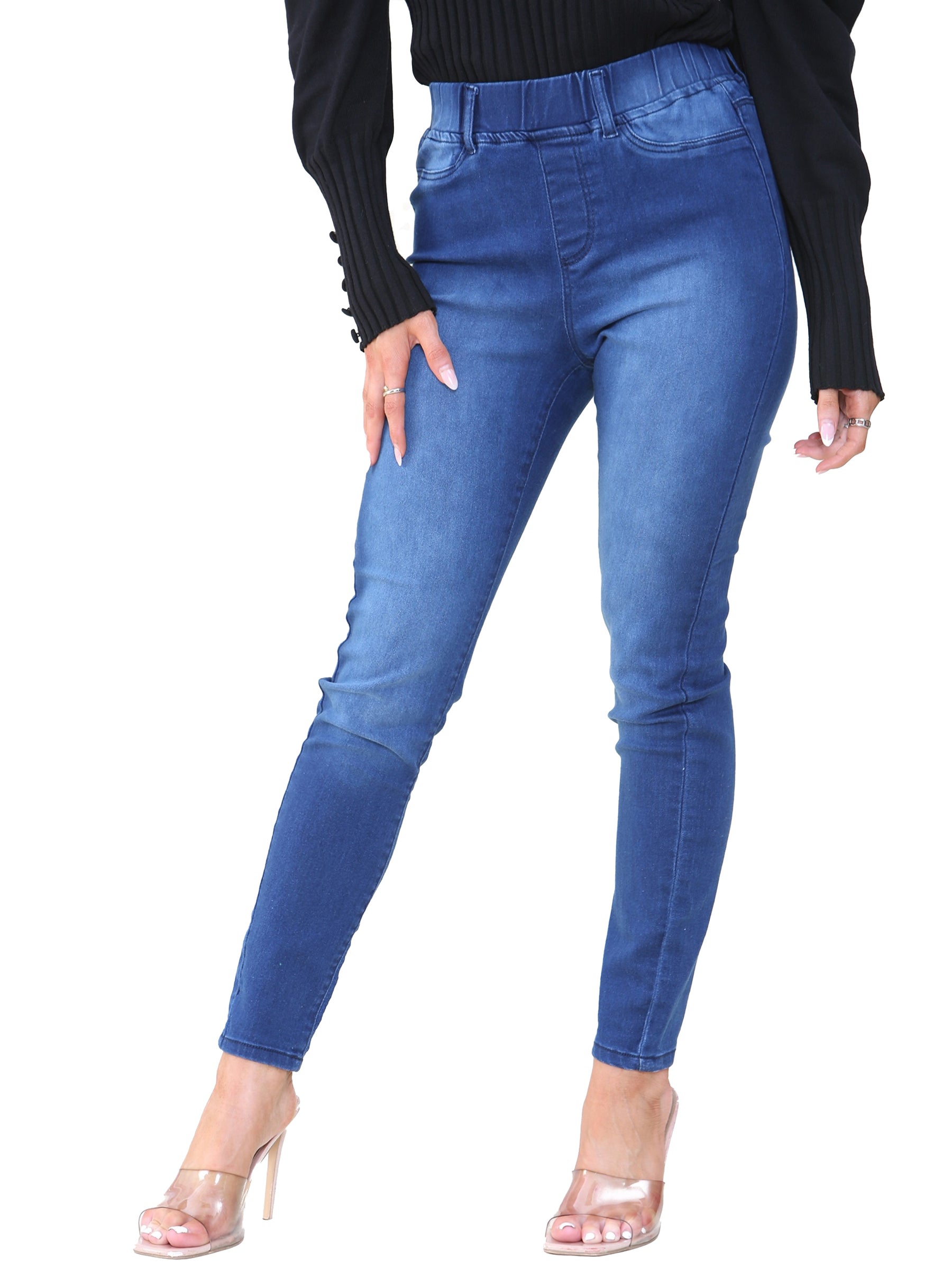 KZL109 Kruze | Womens Skinny Denim Jeggings KRUZE RAWDENIM