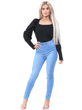 KZL109 Kruze | Womens Skinny Denim Jeggings KRUZE RAWDENIM