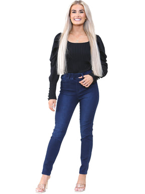 KZL109 Kruze | Womens Skinny Denim Jeggings KRUZE RAWDENIM