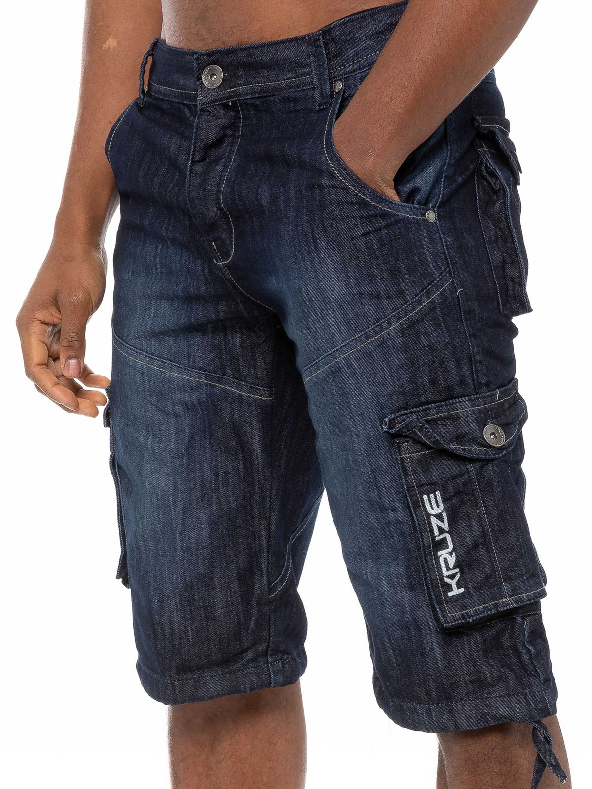 Kruze | Mens Cargo Denim Shorts