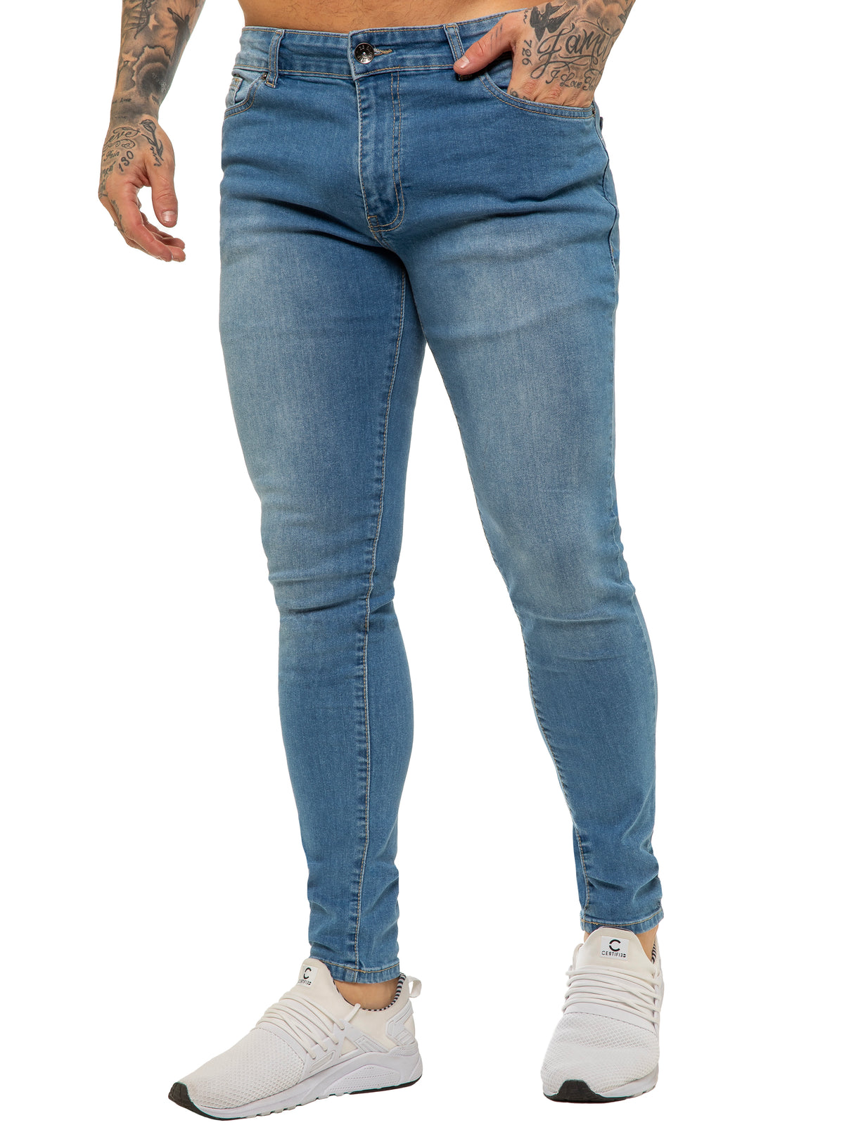 Enzo | Mens Designer Stretch Skinny Fit Jeans