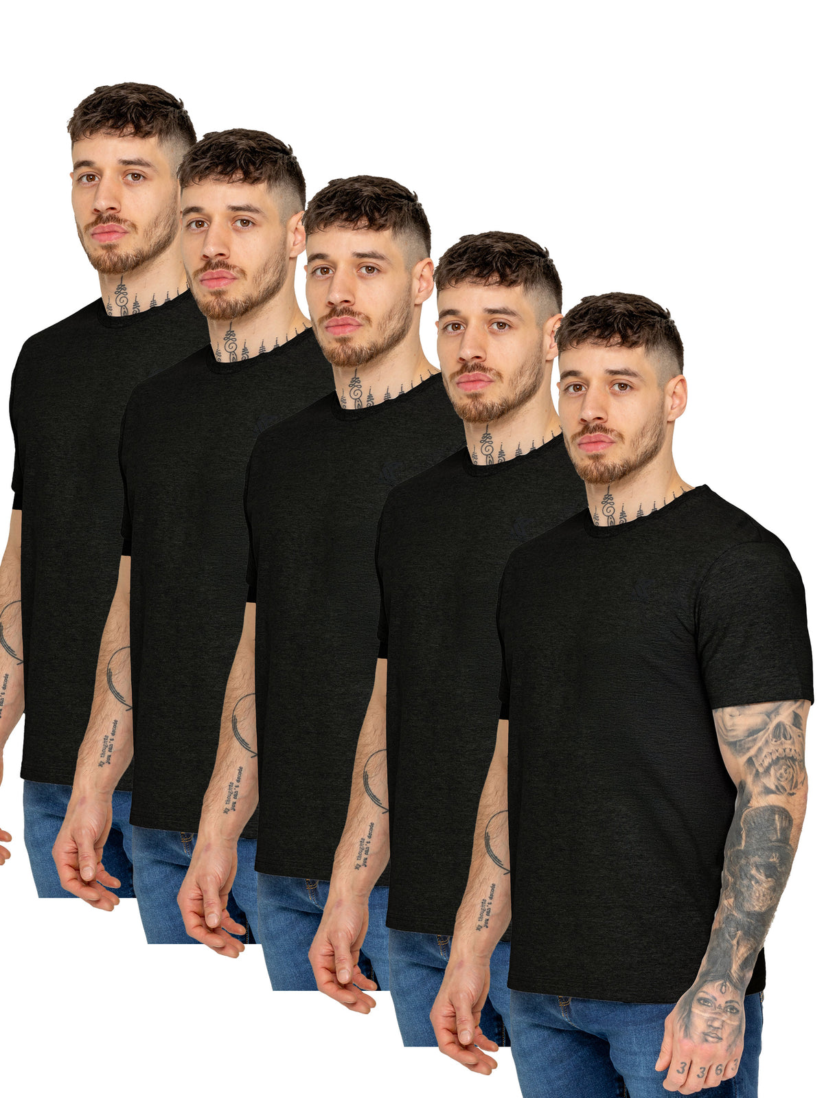 Kruze | Mens Crew Neck T-Shirt 5 Pack