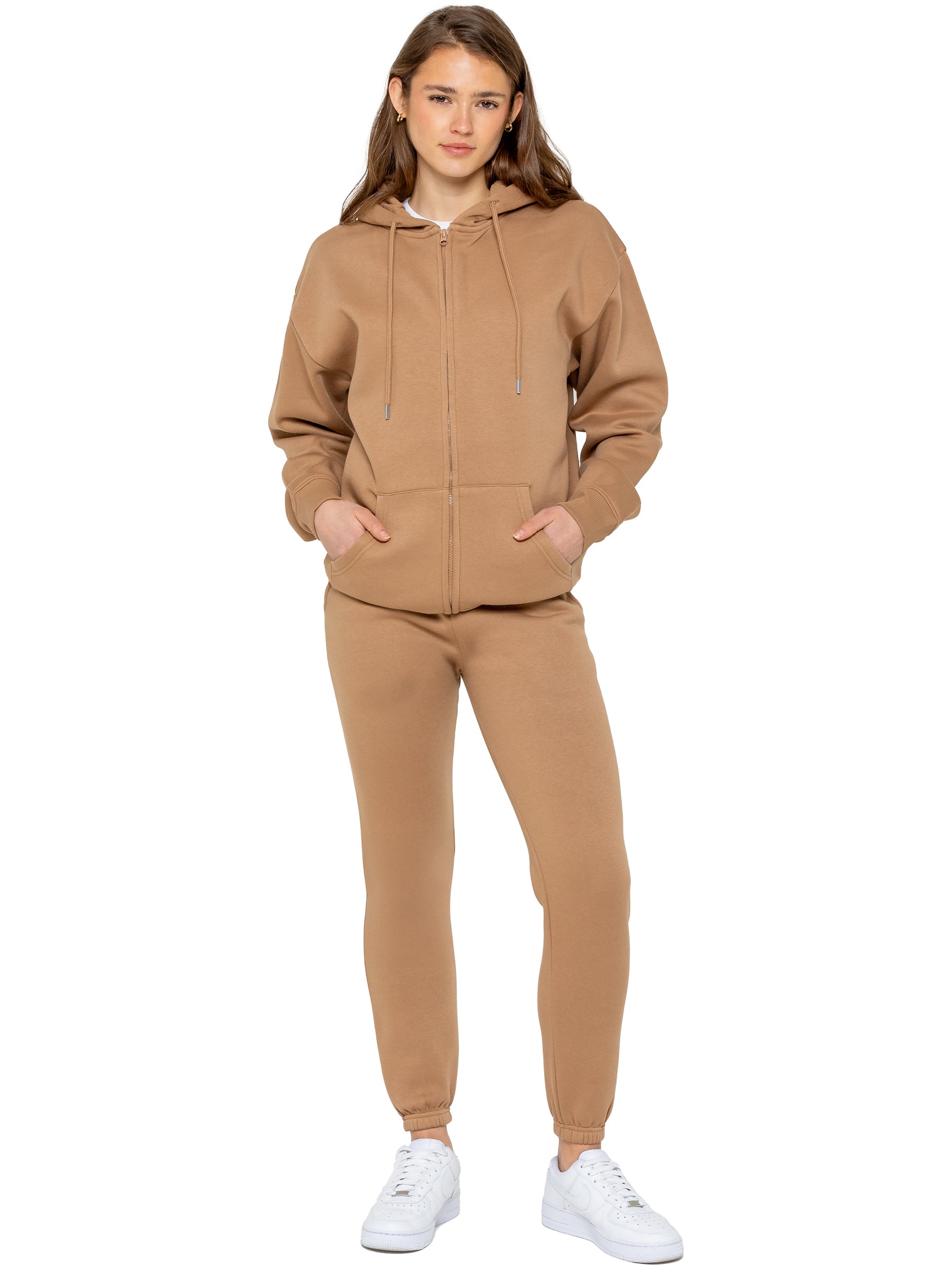 Enzo Womens Oversized Zip Hoodie Tracksuit Set