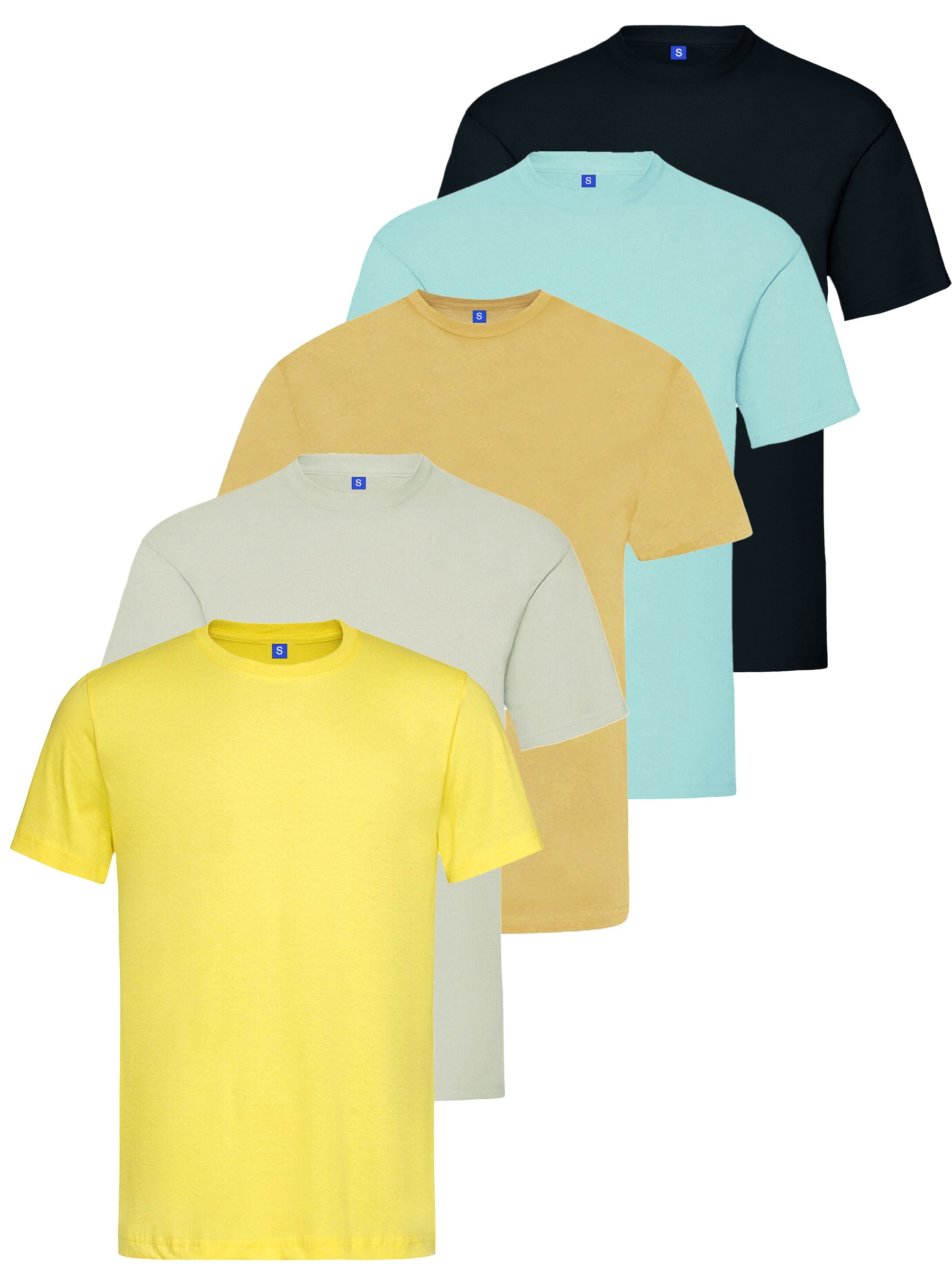 KZTS138 TSHIRT NVY/GRY/SKY/YLW/BEIGE (5 Pack) KRUZE RAWDENIM