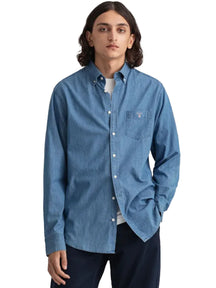 GANT SHIRT LS Gant Mens Regular Fit Shirts | The Indigo Shirt GANT RAWDENIM