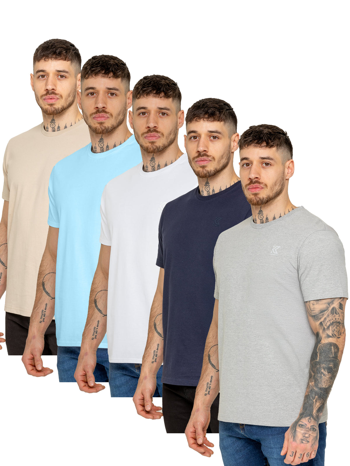 Kruze | Mens Crew Neck T-Shirt 5 Pack