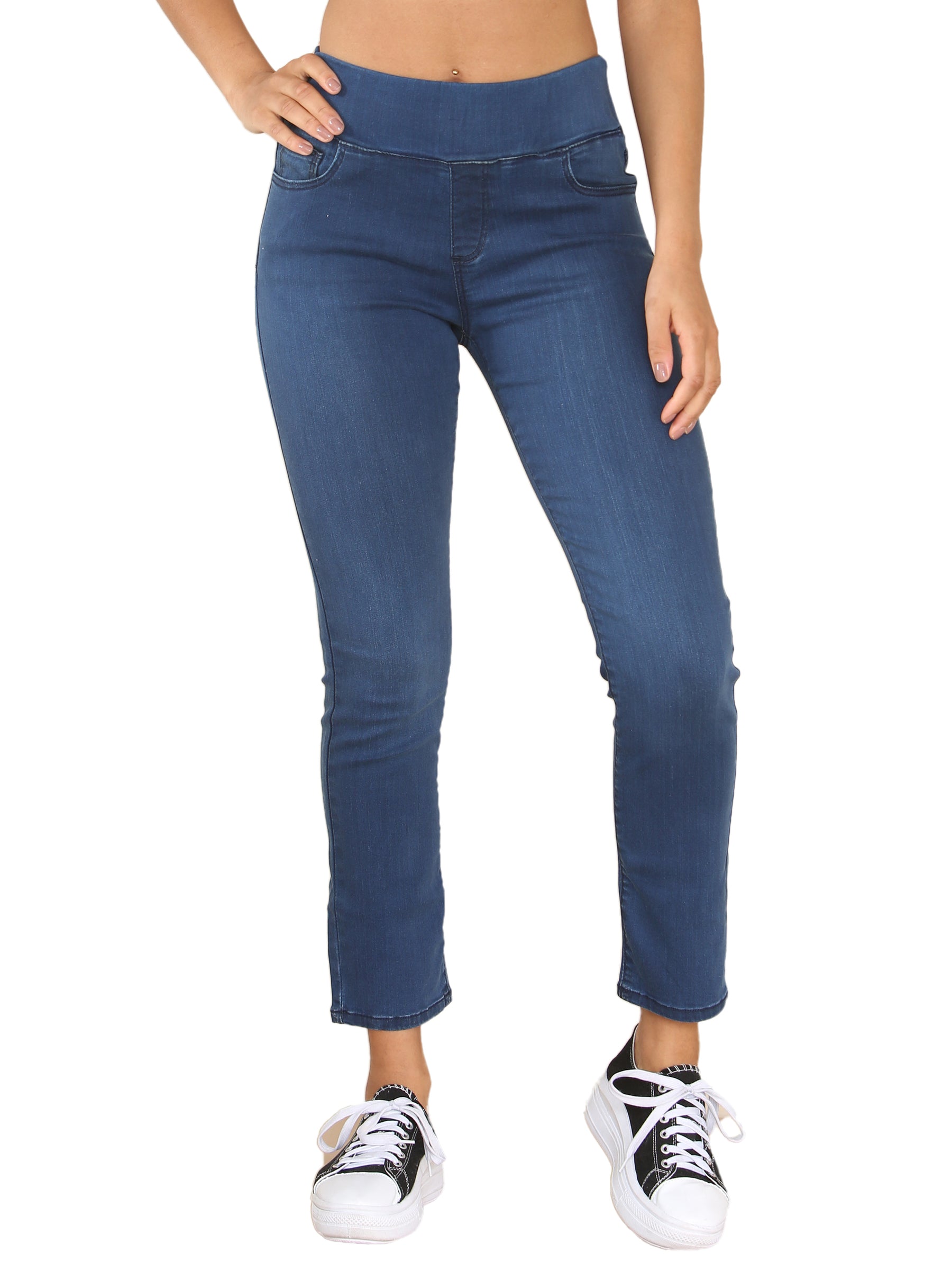 Enzo Womens Wide Waist Jeans - Main Image