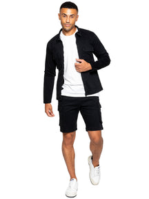 EZOS611 & EZS613 Enzo | Mens Cargo Overshirt Tracksuit With Shorts Set ENZO RAWDENIM