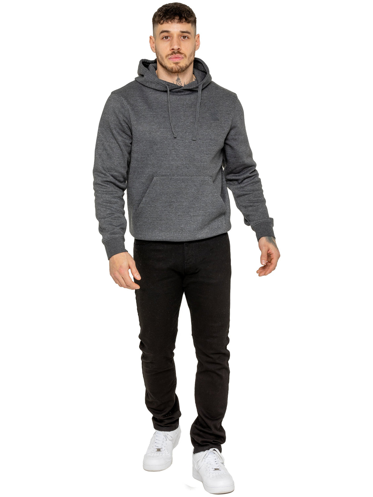 KZHD157 HOODY Kruze | 2 Pack Mens Fleece Hoodie - Charcoal/Black KRUZE RAWDENIM