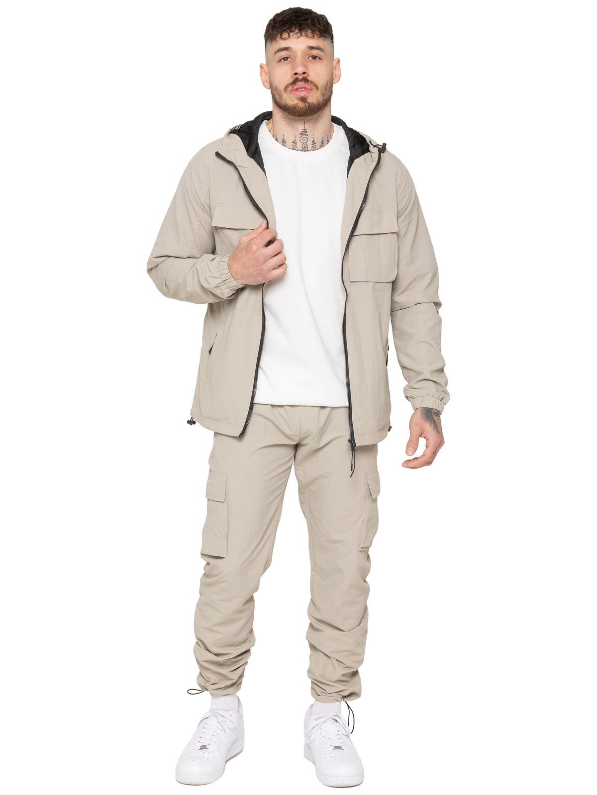 Enzo Milano | Mens Poly Cargo Tracksuit Set