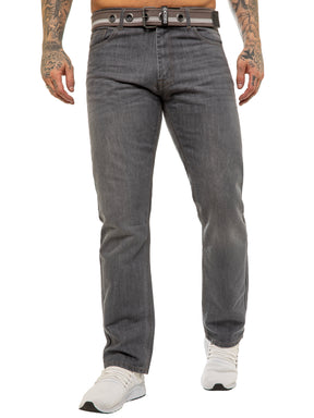 Enzo | Mens Designer Regular Straight Fit Denim Jeans Designer Menswear