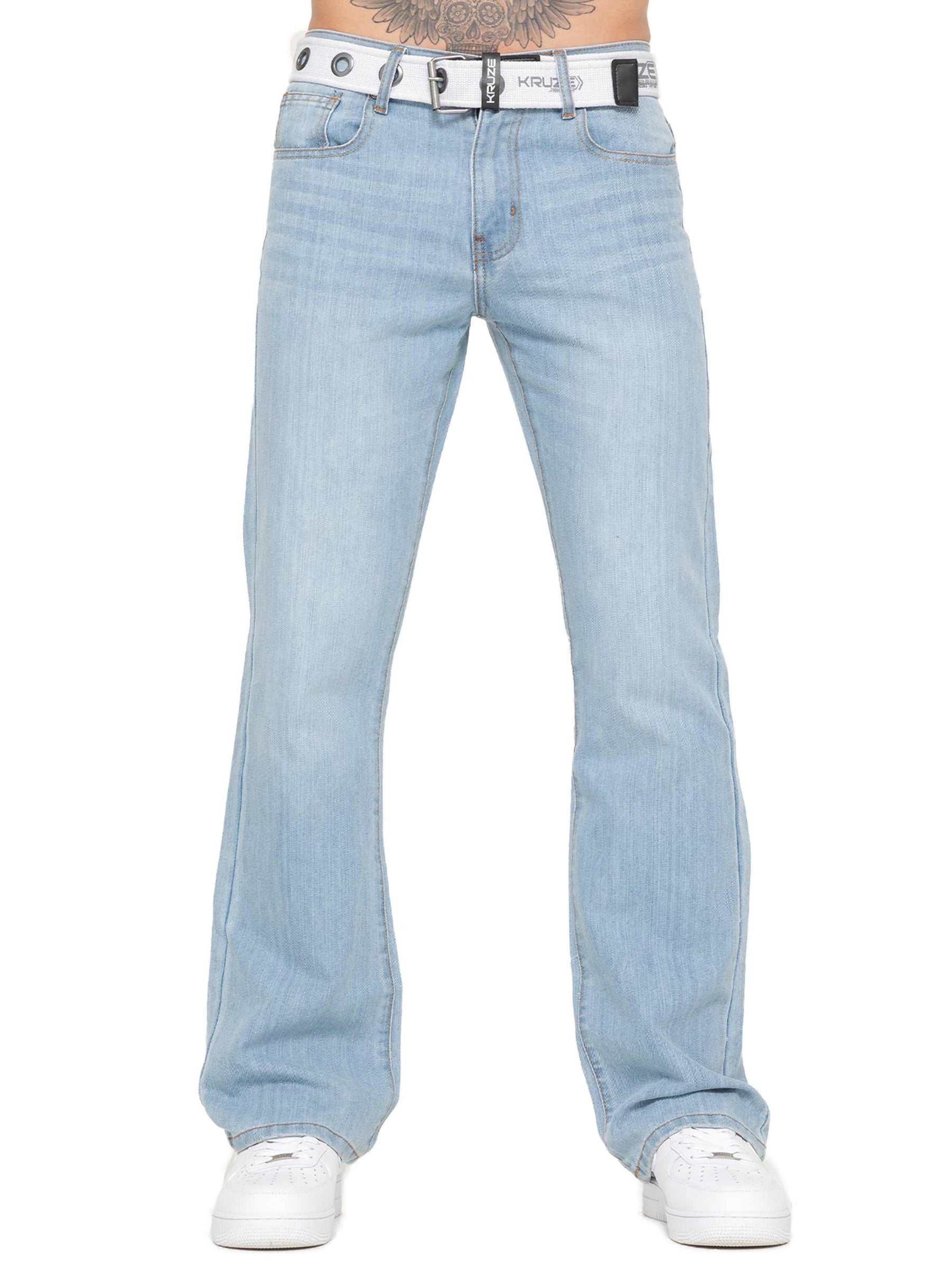 Kruze | Mens Bootcut Denim Jeans