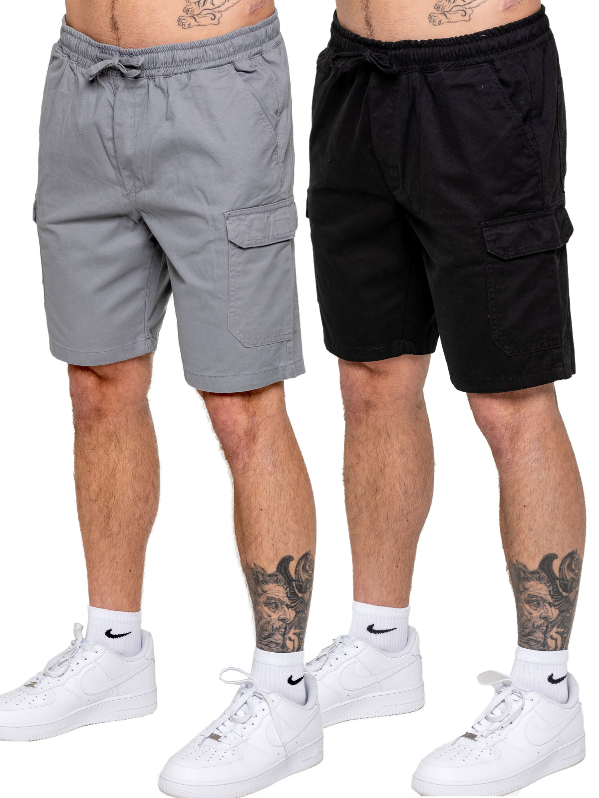 Kruze | Mens Cargo Chino Shorts 2 Pack
