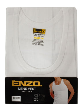 EZV604 Enzo | Mens 3 Pack Vests ENZO RAWDENIM