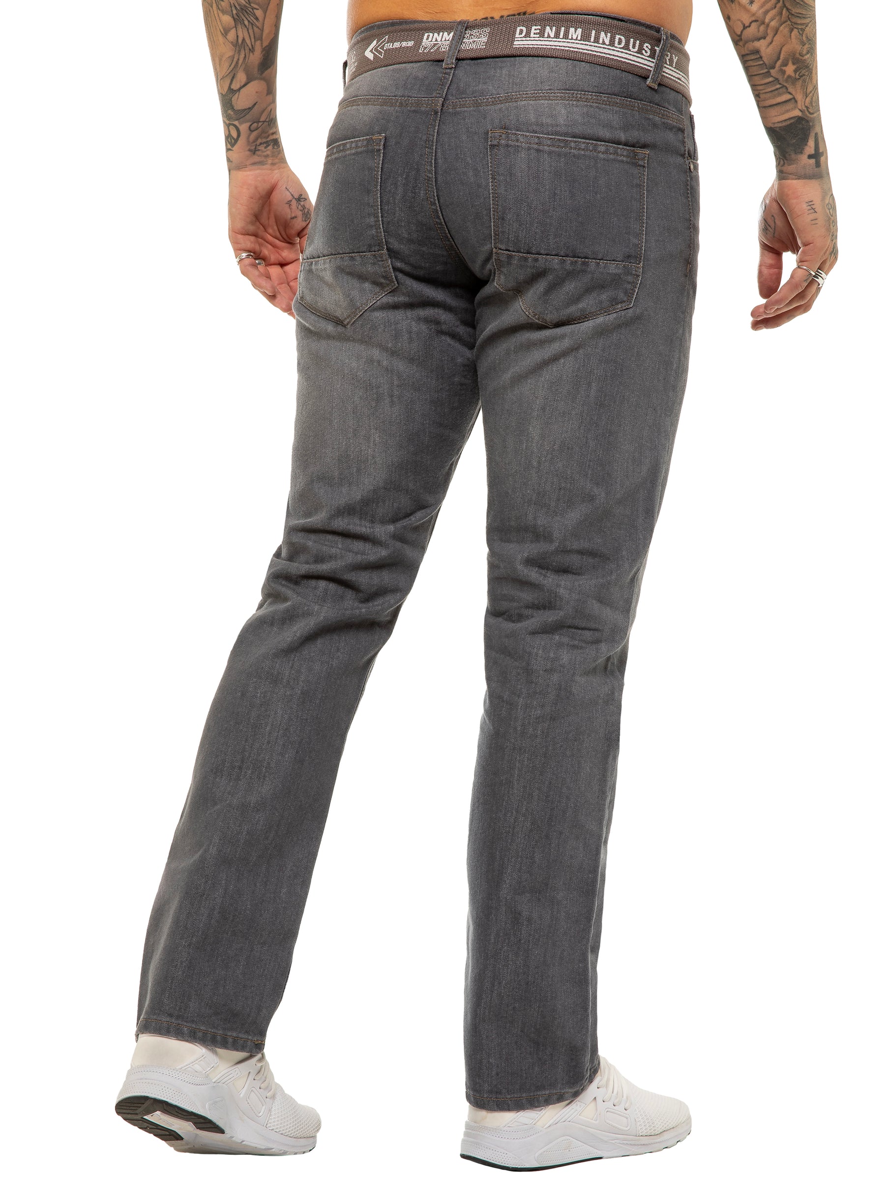 Enzo | Mens Designer Regular Straight Fit Denim Jeans Designer Menswear