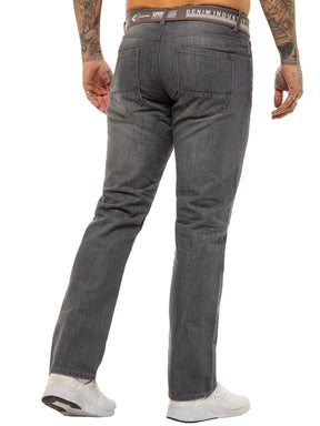 Enzo | Mens Designer Regular Straight Fit Denim Jeans Designer Menswear