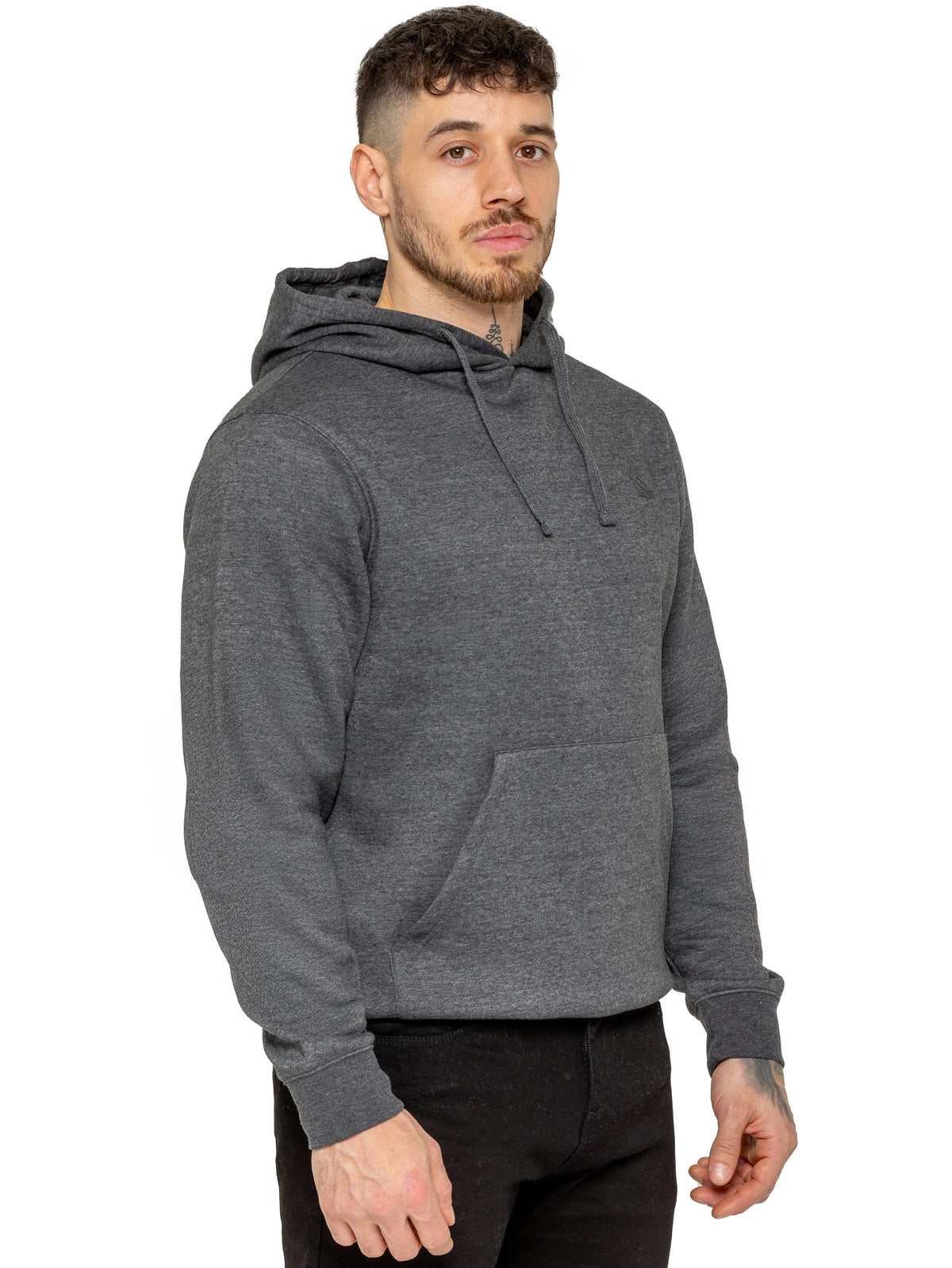 KZHD157 HOODY Kruze | 2 Pack Mens Fleece Hoodie - Charcoal/Black KRUZE RAWDENIM