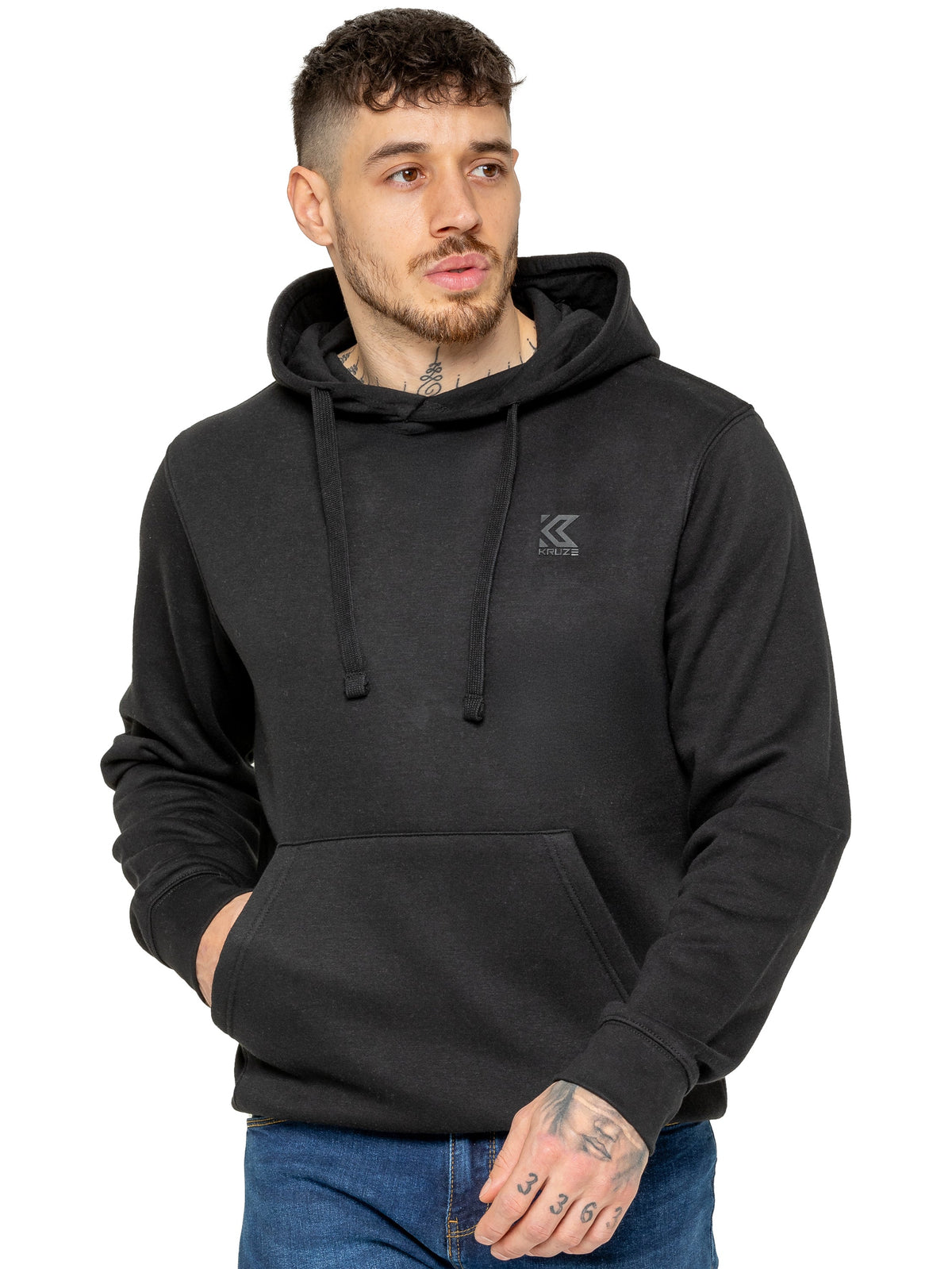 KZHD157 HOODY Kruze | 2 Pack Mens Fleece Hoodie - Khaki/Black KRUZE RAWDENIM