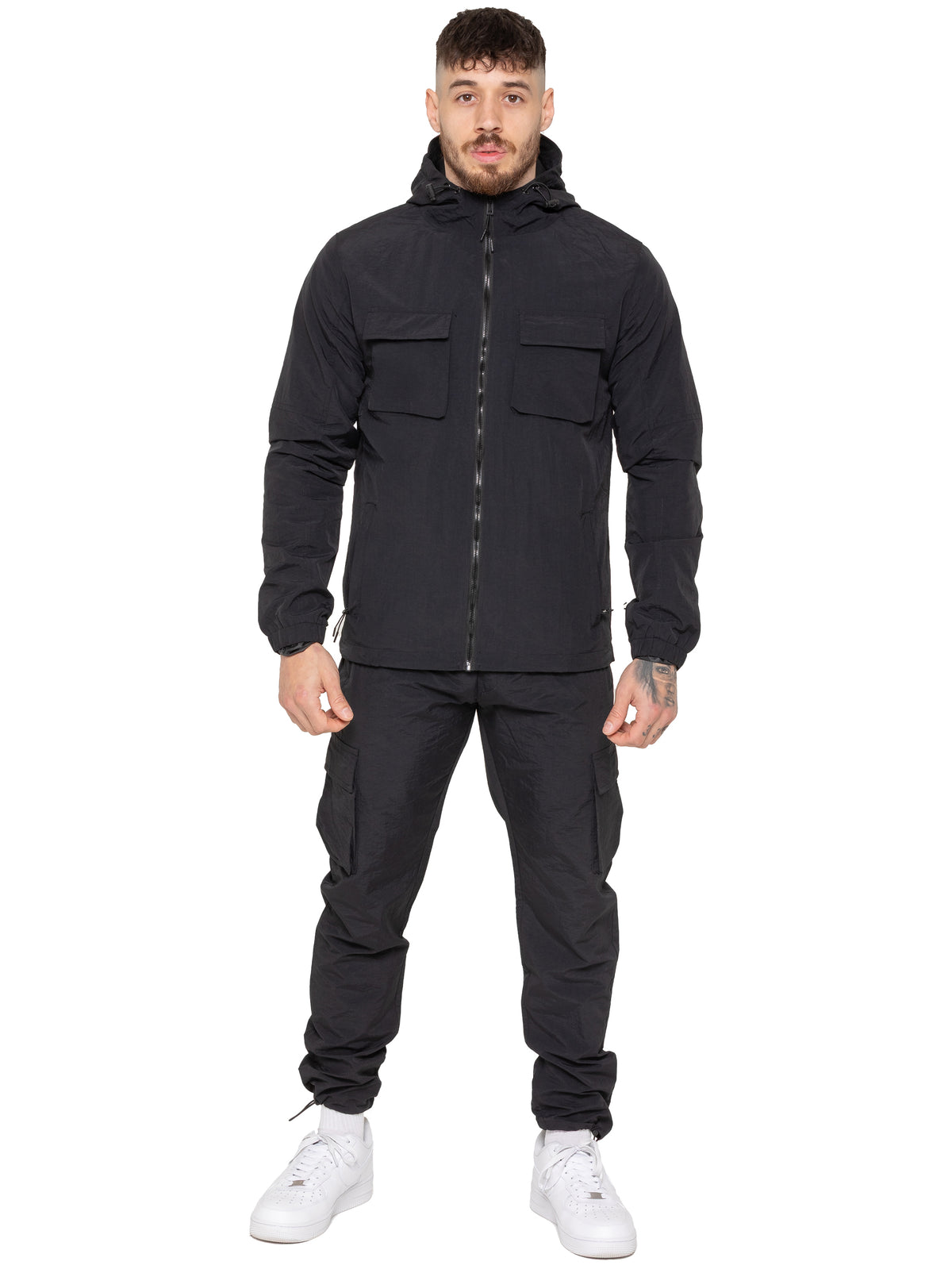 Enzo Milano | Mens Poly Cargo Tracksuit Set