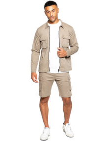 EZOS611 & EZS613 Copy of Enzo | Mens Cargo Overshirt Tracksuit With Shorts Set ENZO RAWDENIM