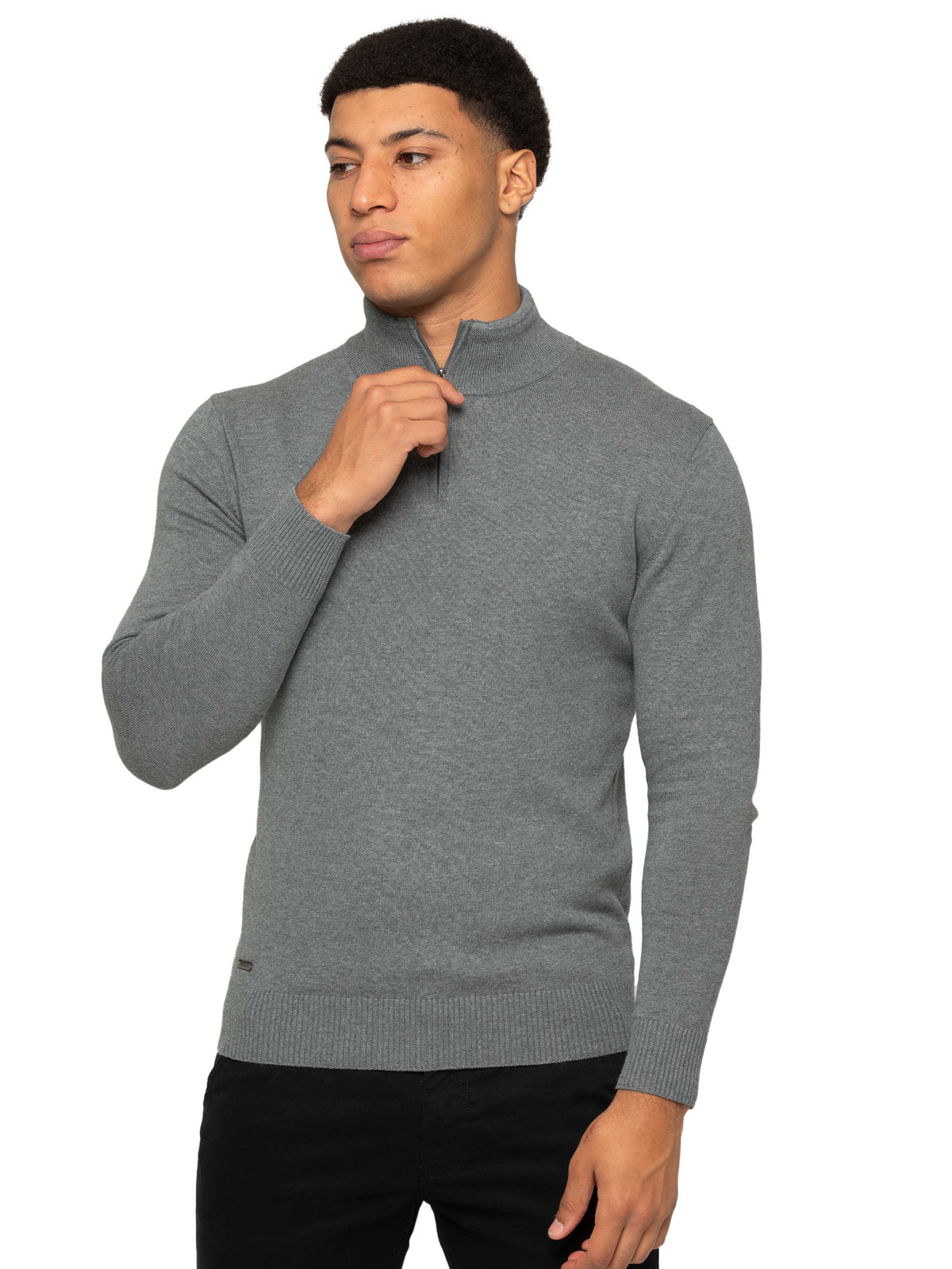 MKS18_KNIT Mens Funnel Neck Knit Jumper - Clearance ENZO RAWDENIM