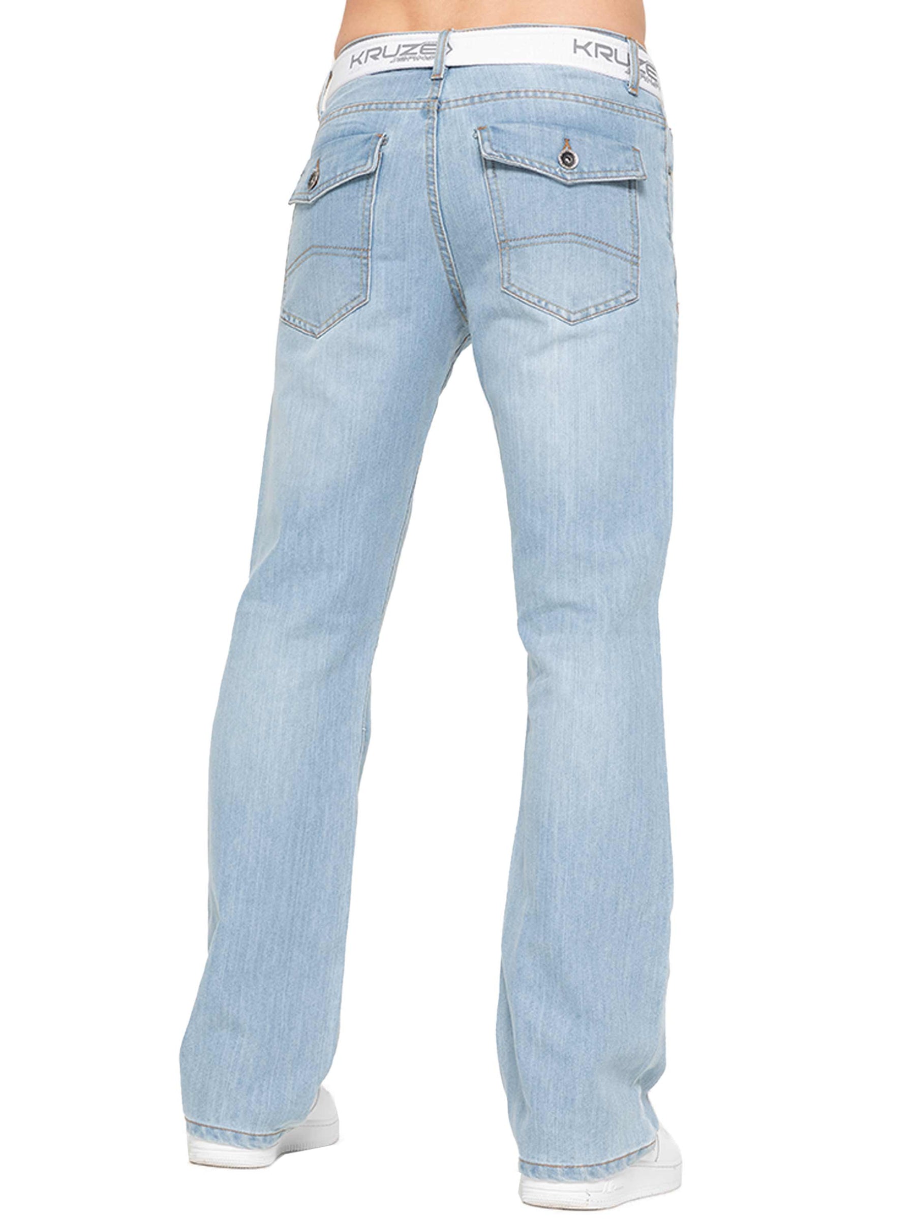 Kruze | Mens Bootcut Denim Jeans