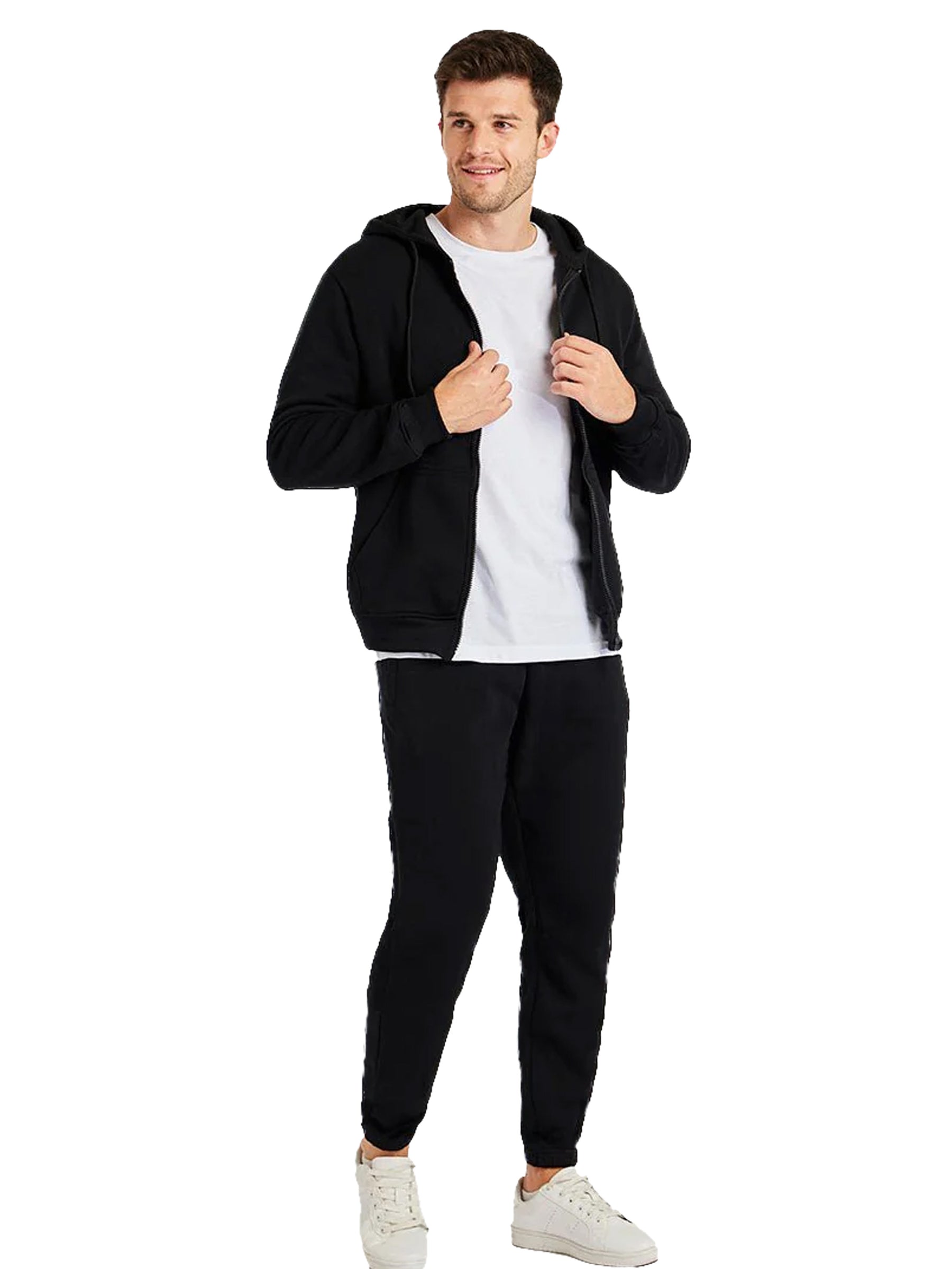 Kruze | Mens Pullover Hoodie Zipped Fleece Tracksuit Set