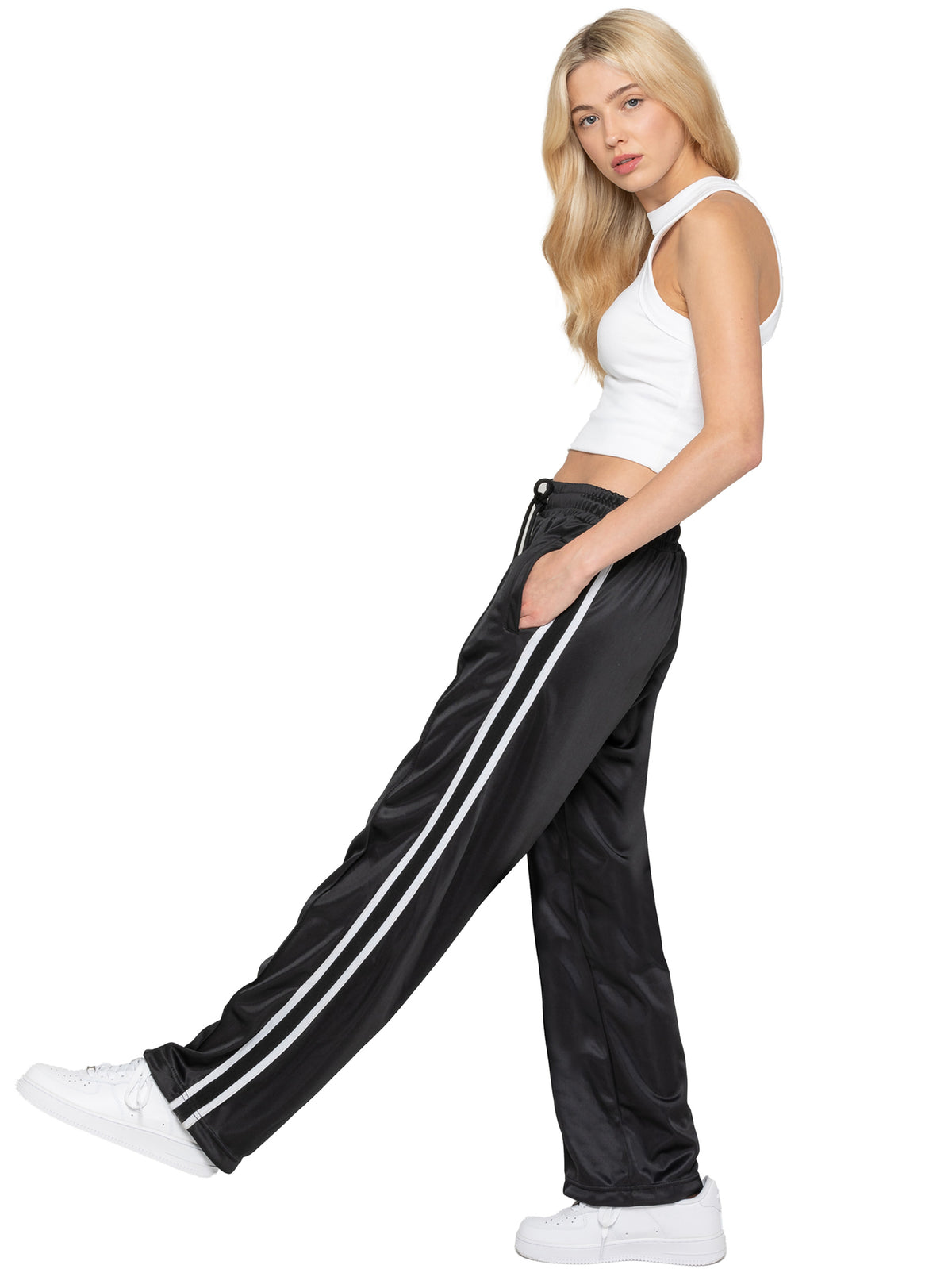 Enzo | Womens Striped Trousers