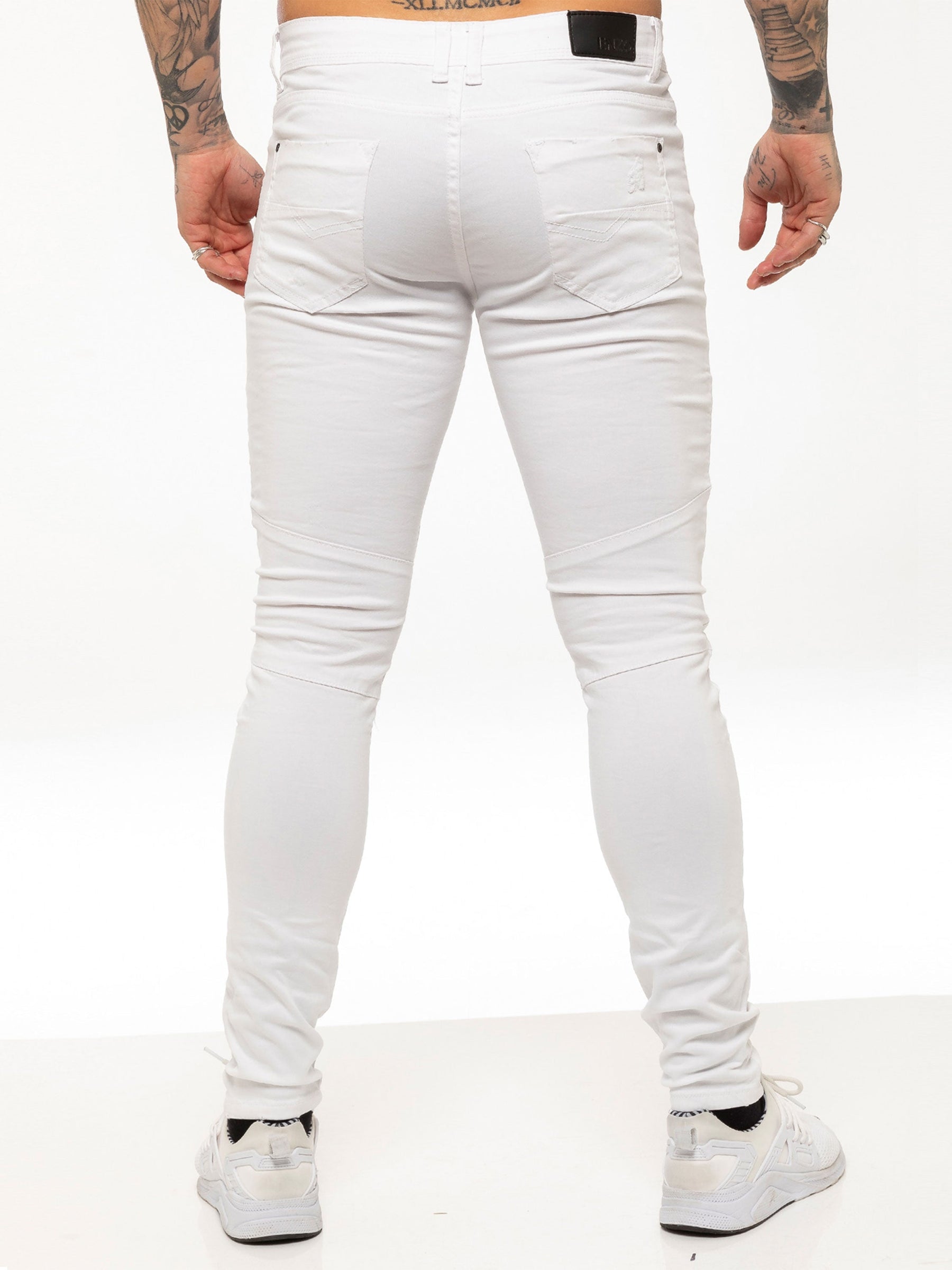 EZ365 Copy of Mens Super Skinny Stretch Biker Denim Jeans | Enzo Designer Menswear ENZO RAWDENIM