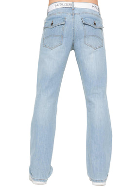 Kruze | Mens Bootcut Denim Jeans