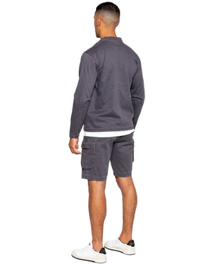 EZOS611 & EZS613 Copy of Enzo | Mens Cargo Overshirt Tracksuit With Shorts Set ENZO RAWDENIM